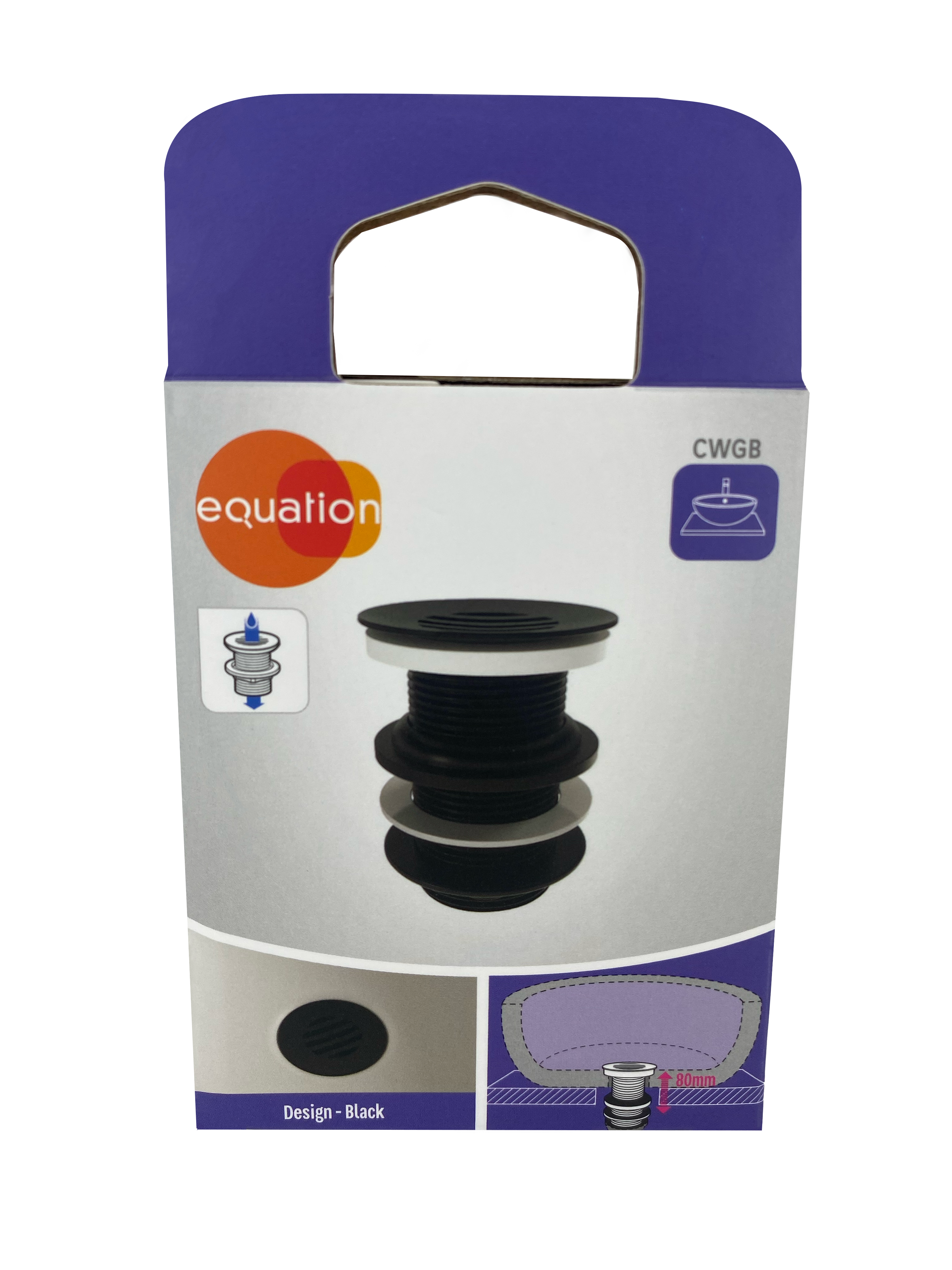 Sitko odpływowe do umywalki Free Flow czarne 80 mm Equation - 9