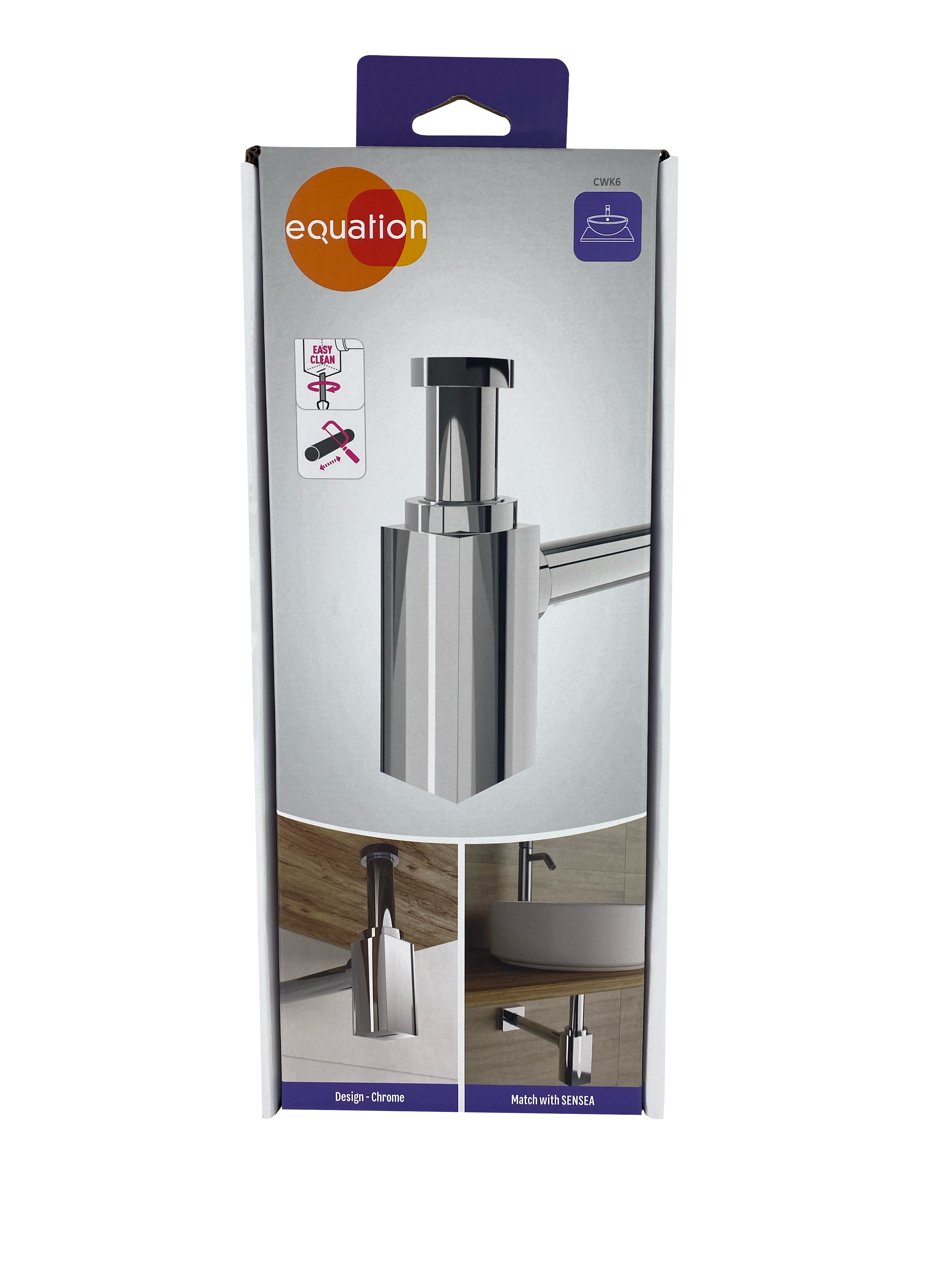 Sifón cuadrado EQUATION acero inoxidable cromado 11/4-D32 - 7