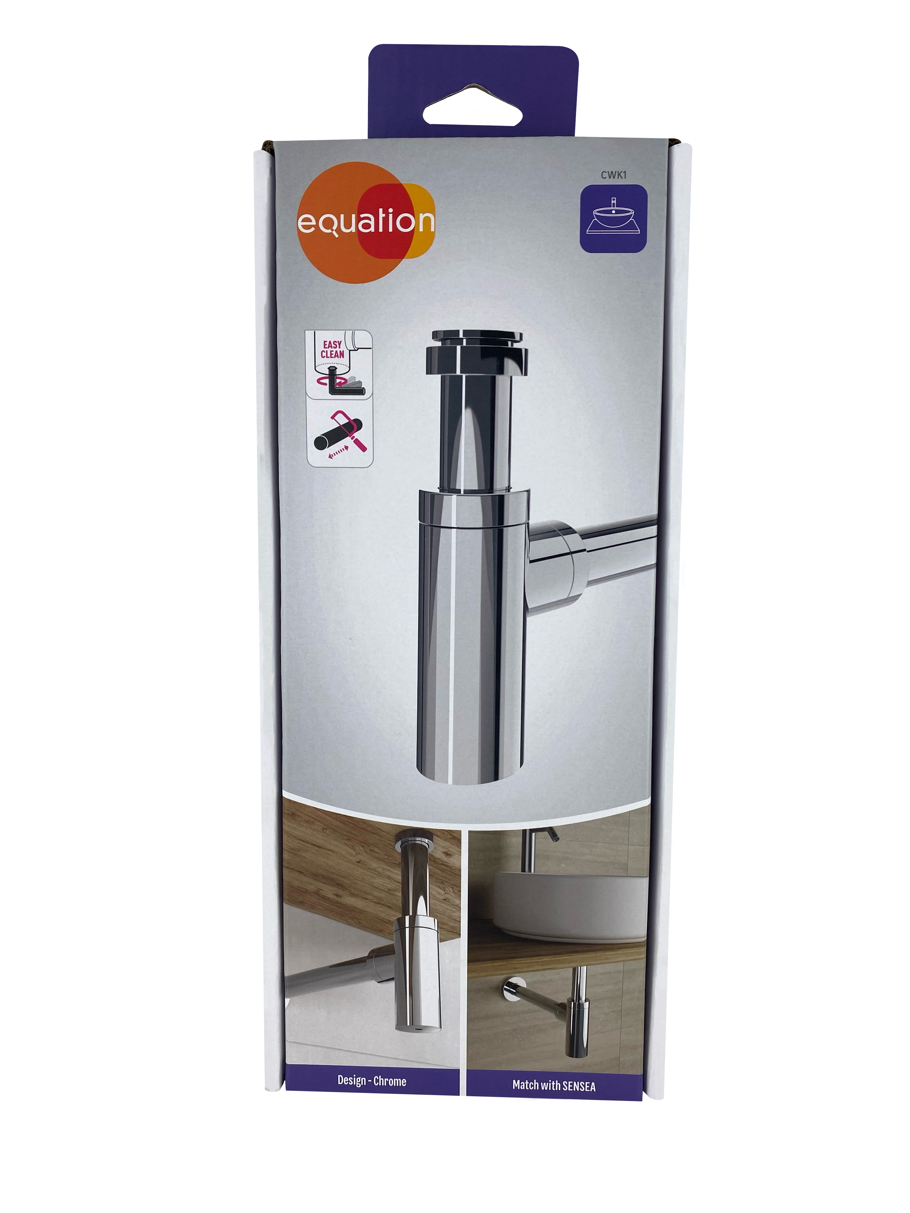 Sifón botella 32mm decorativo Equation inox - 8