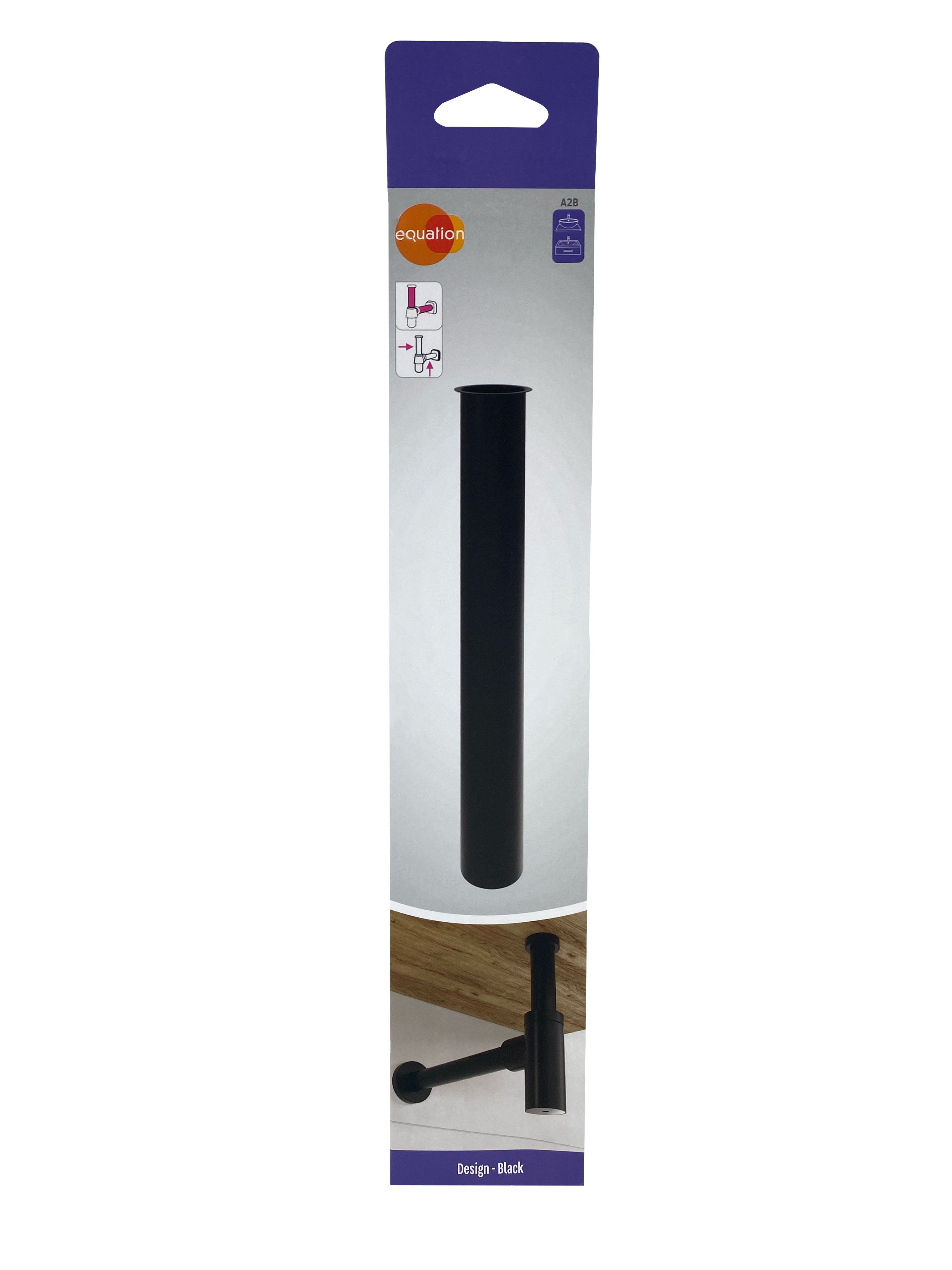 Tubo para sifao Equation 300mm preto - 9
