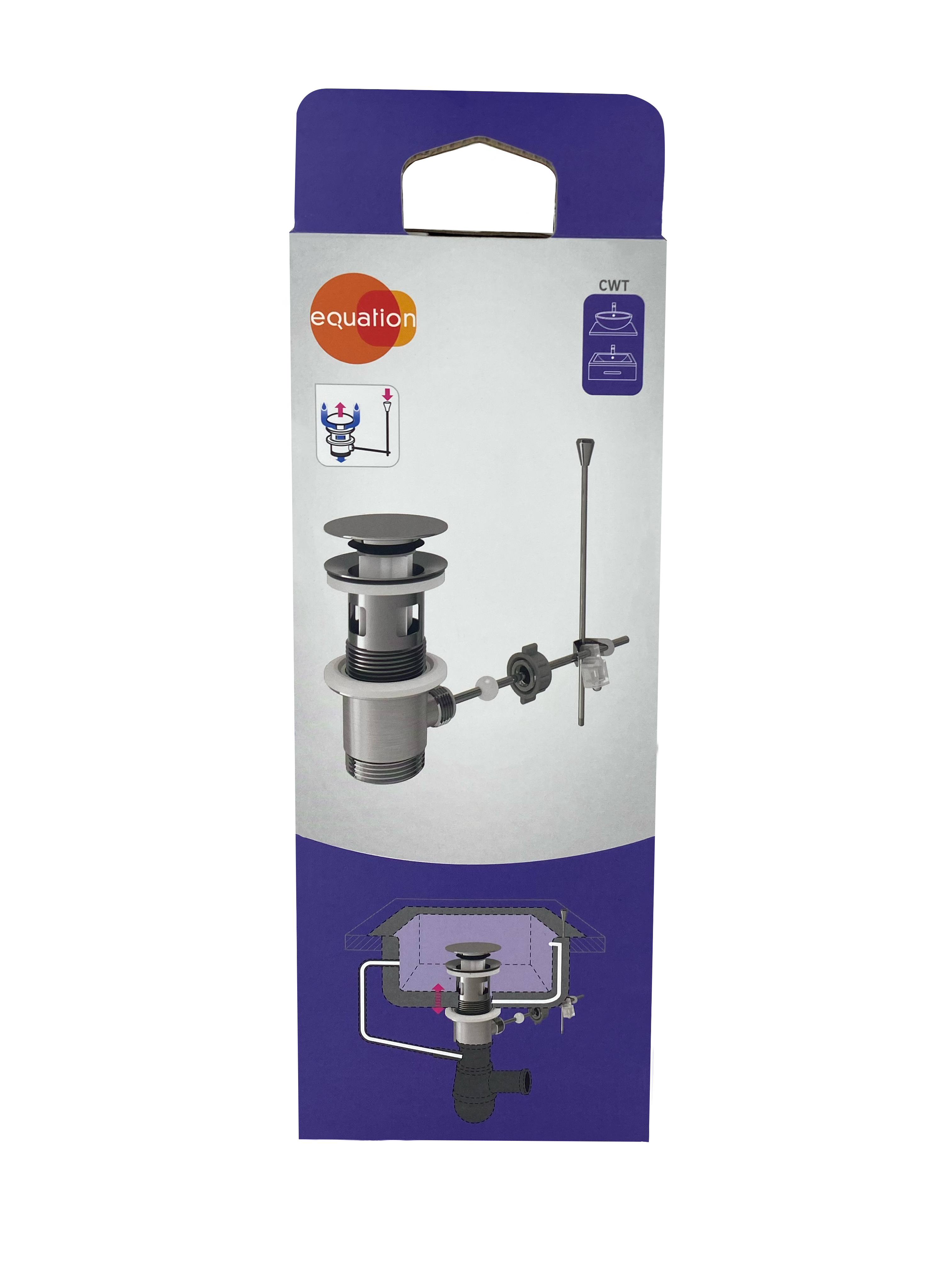 Korek KLIK KLAK chromowany do umywalki okrągły CWT Equation - 5