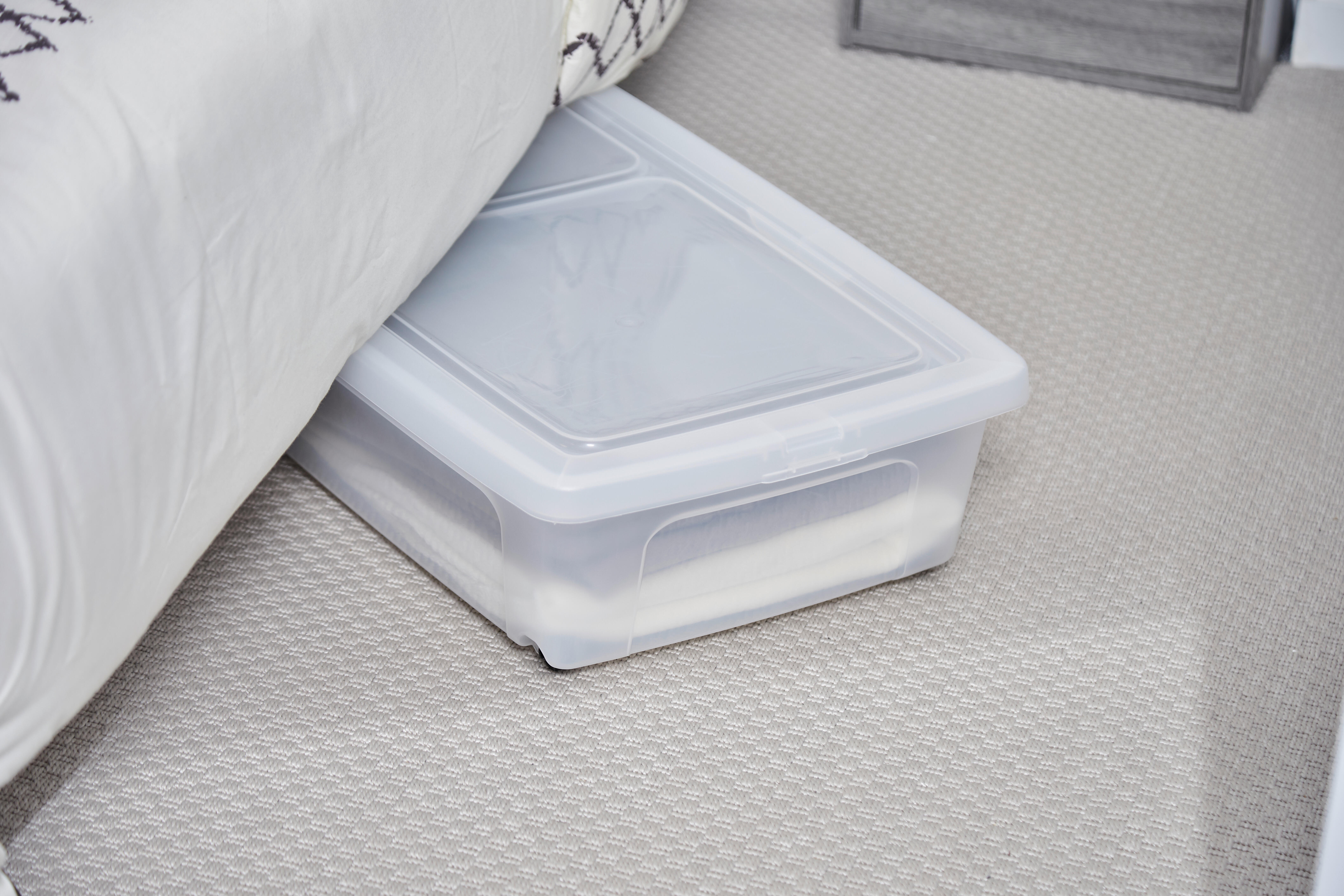Dessous de lit recyclé IRIS OHYAMA transparent, 35L, H.15.5 x l.40 x P.80 cm - 3