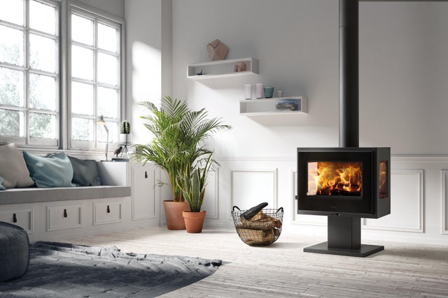 Poêle à bois Loire Trivision PANADERO 18480 noir, 5.9 kW