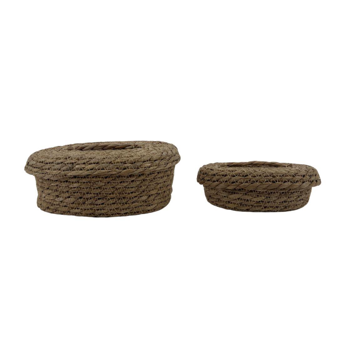Lot de 2 paniers marron l.15 x P.23 x H.9 cm AZAO - 4
