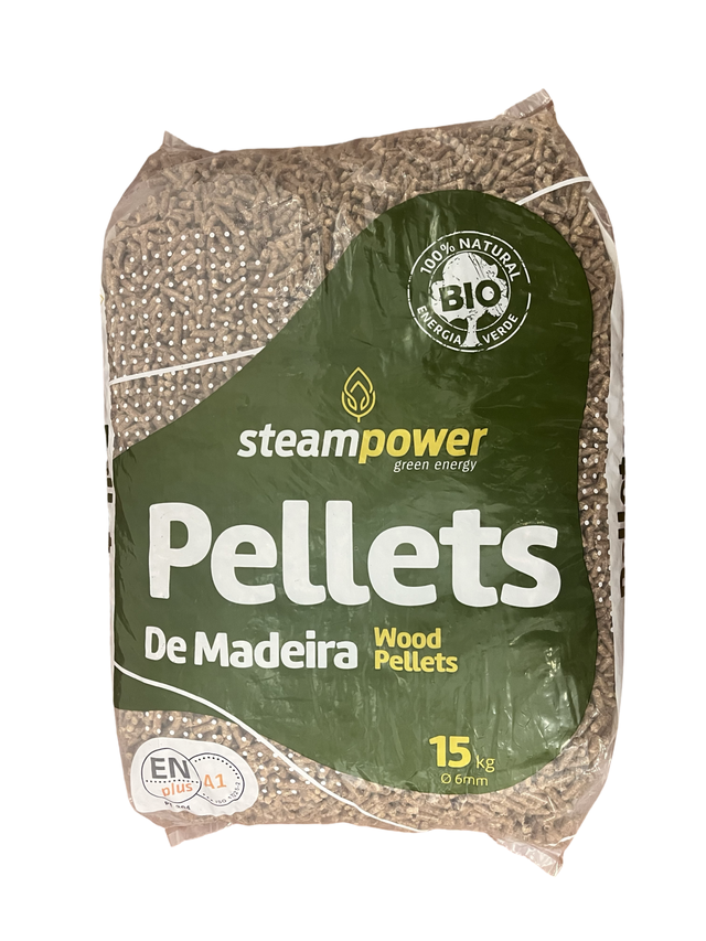Saco de Pellets 15 kg de madeira EN Plus Steampower
