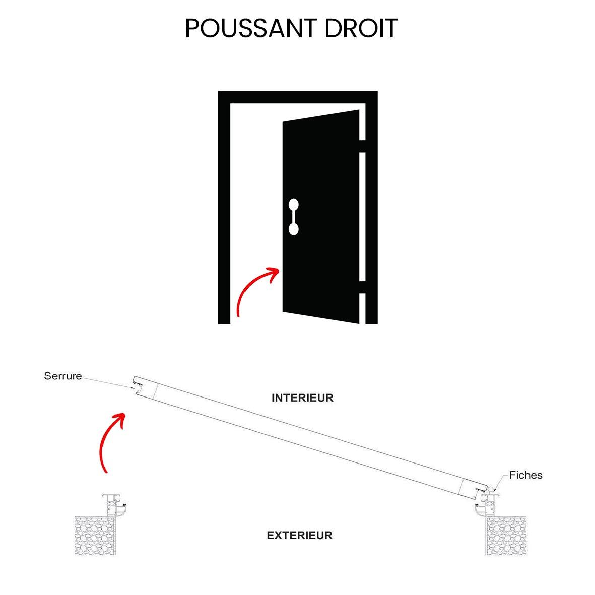 Porte de service PVC pleine poussant droit H.200 x l.80 cm - 3
