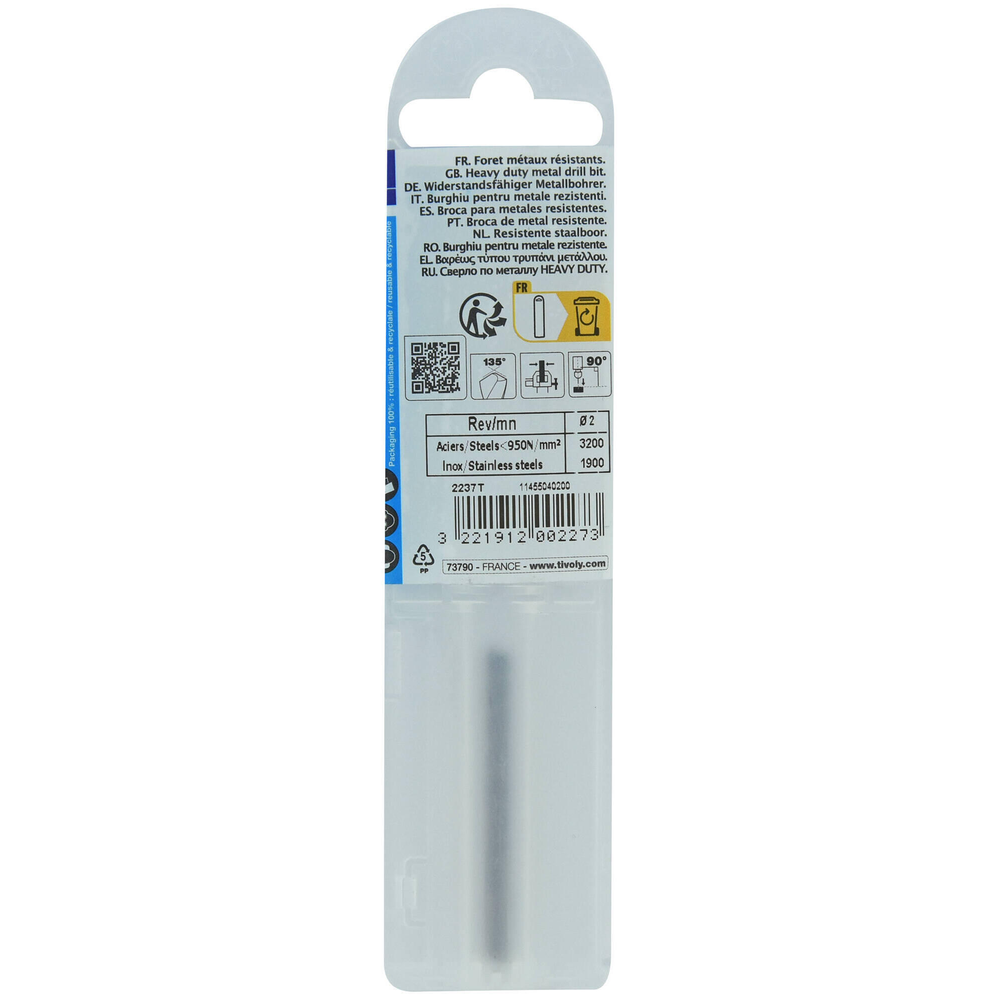 2 forets métaux HSS Cobalt 5% Diam.2 mm L.49 mm - TIVOLY - 4