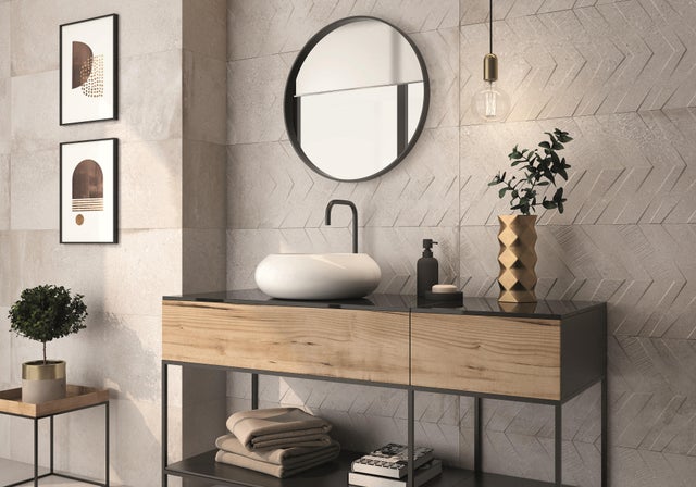 Carrelage mural intérieur effet béton l.30 x L.90 cm - Altea Gris