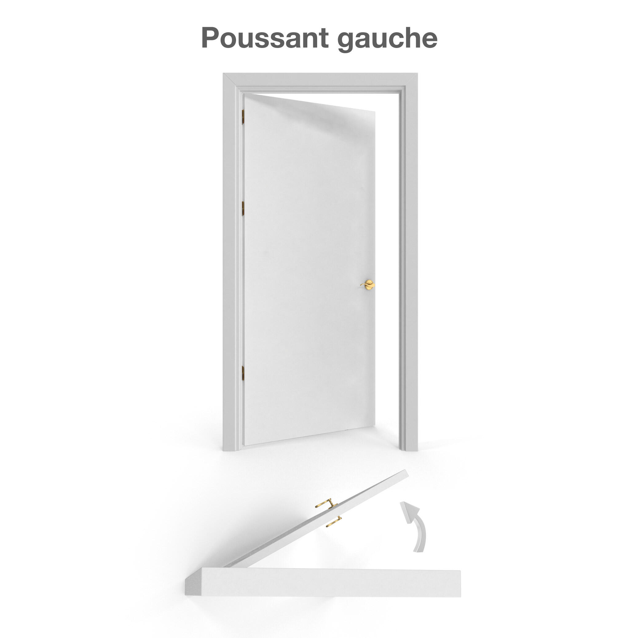 Bloc-porte Milan laqué Larg.73 cm poussant droit pleine Huiss.52 à 90 mm fin de chantier - 3