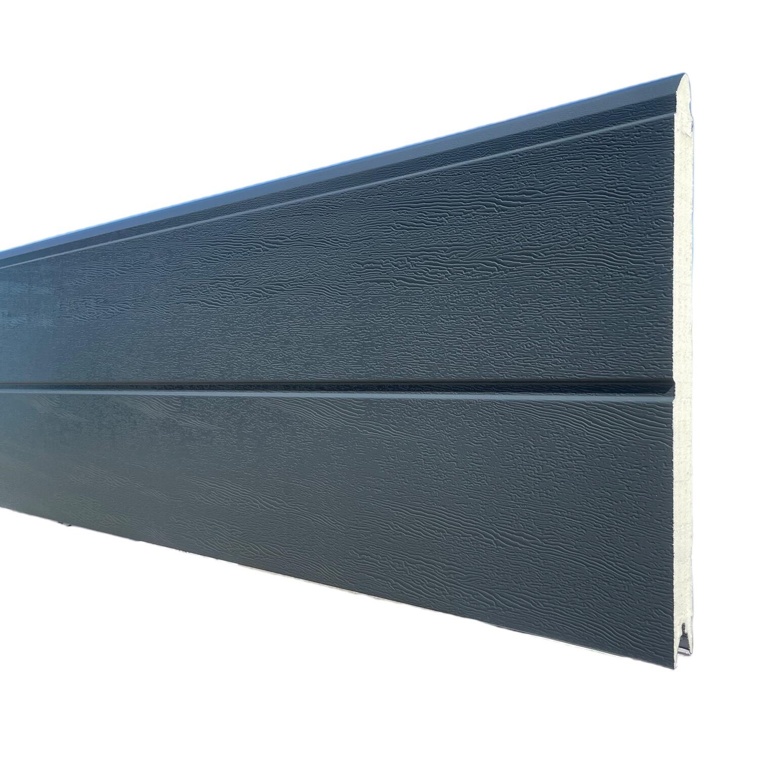 Porte de garage sectionnelle prémontée Motorisée rainures horizontales H.200 x l.240 Gris  - 7