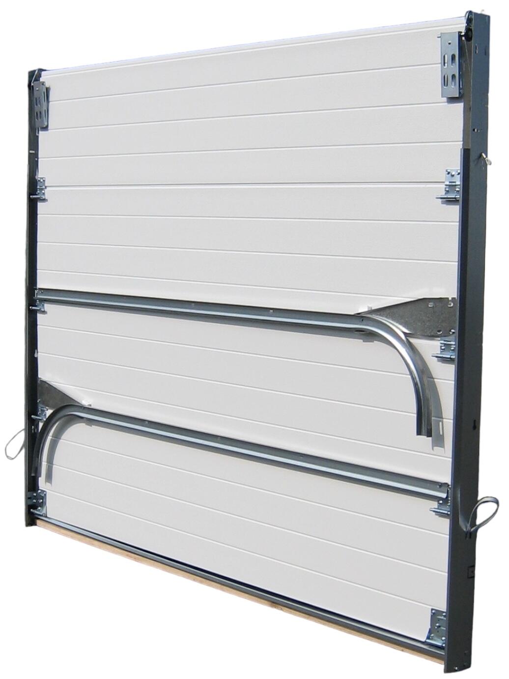 Porte de garage sectionnelle prémontée Motorisée sans rainure H.200 x l.240 Blanc  - 6