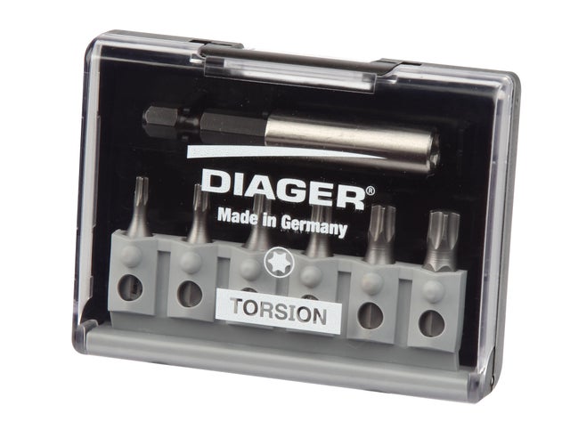 Coffret embouts de vissage torsion 25 mm Torx 7 pièces - DIAGER - U642C 