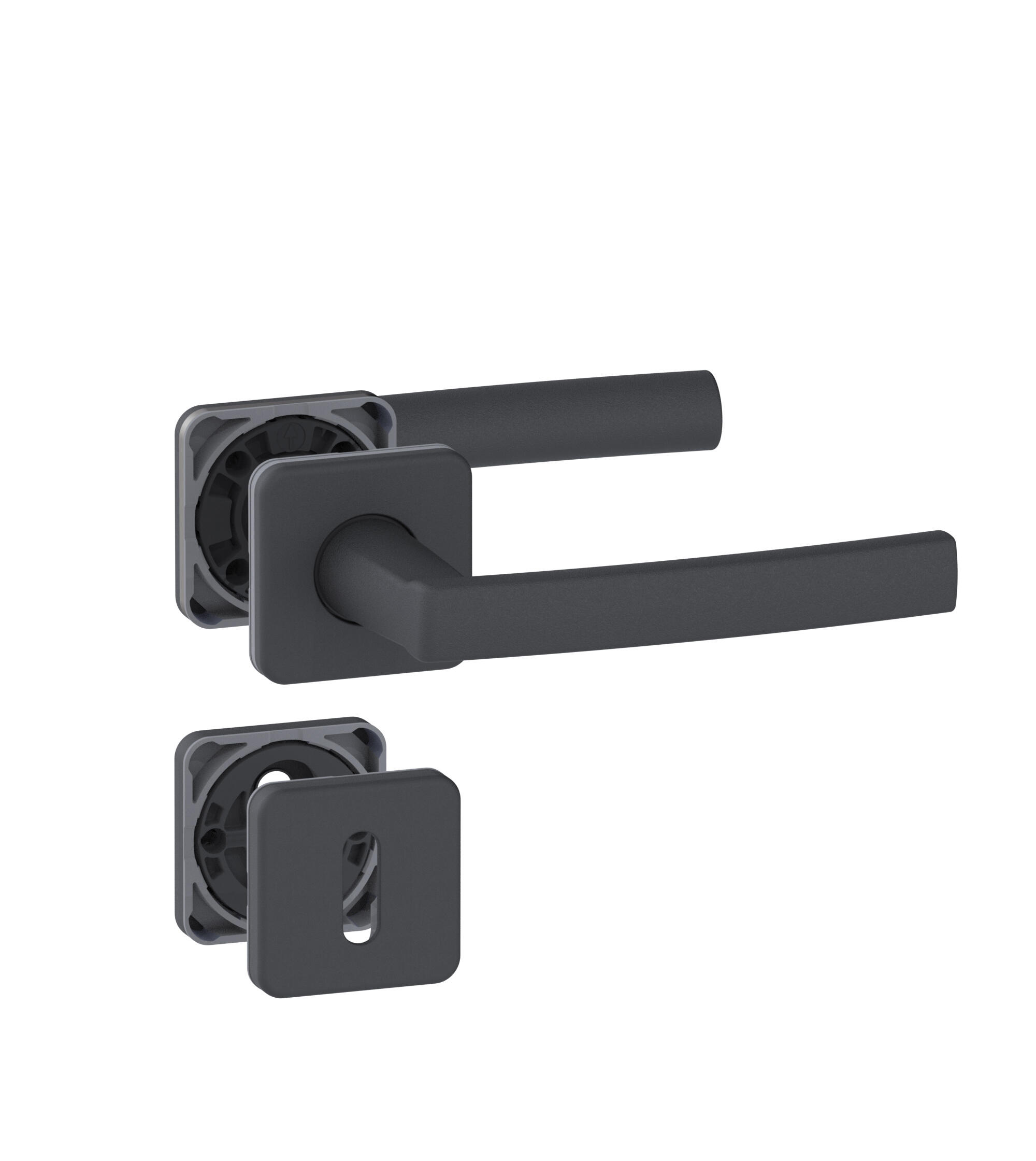 Poignées de porte sur rosace noir KOYA x2 - VACHETTE - 2