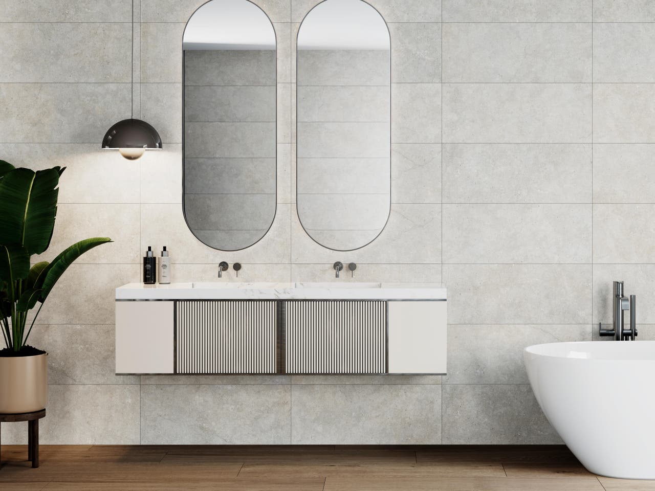 Diapositive Baños contemporáneos y equilibrados