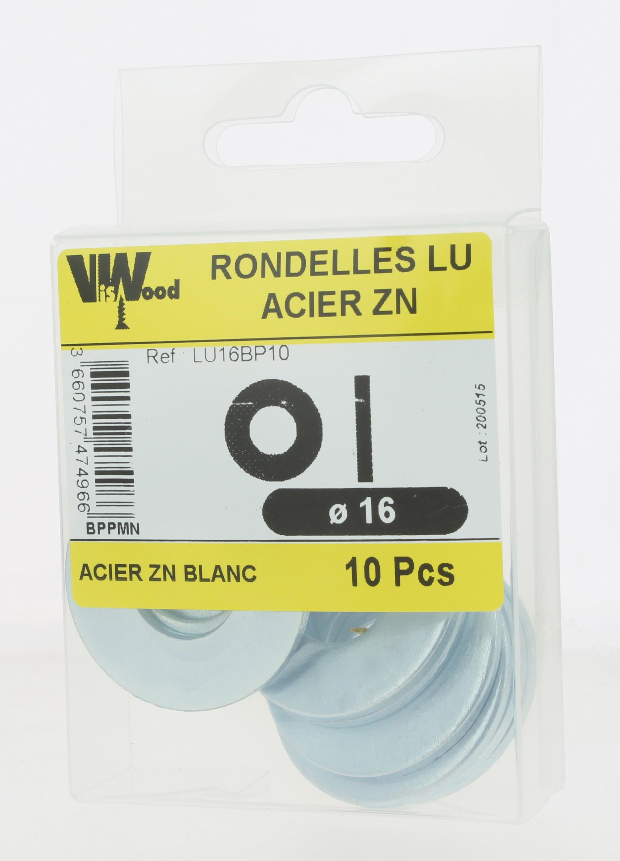 Lot de 10 rondelles larges ZG D.16 x 40 x 3 mm - VISWOOD - 3