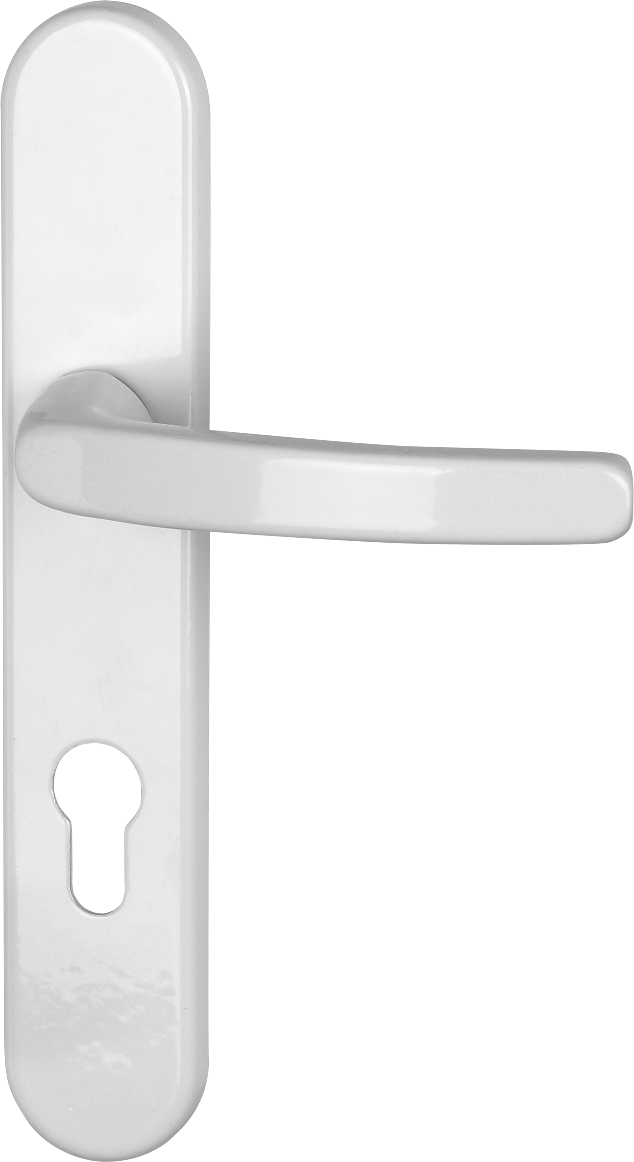 Poignée de porte sur plaque blanche entraxe 195 mm Clé en I BEVERLY x2 - 5