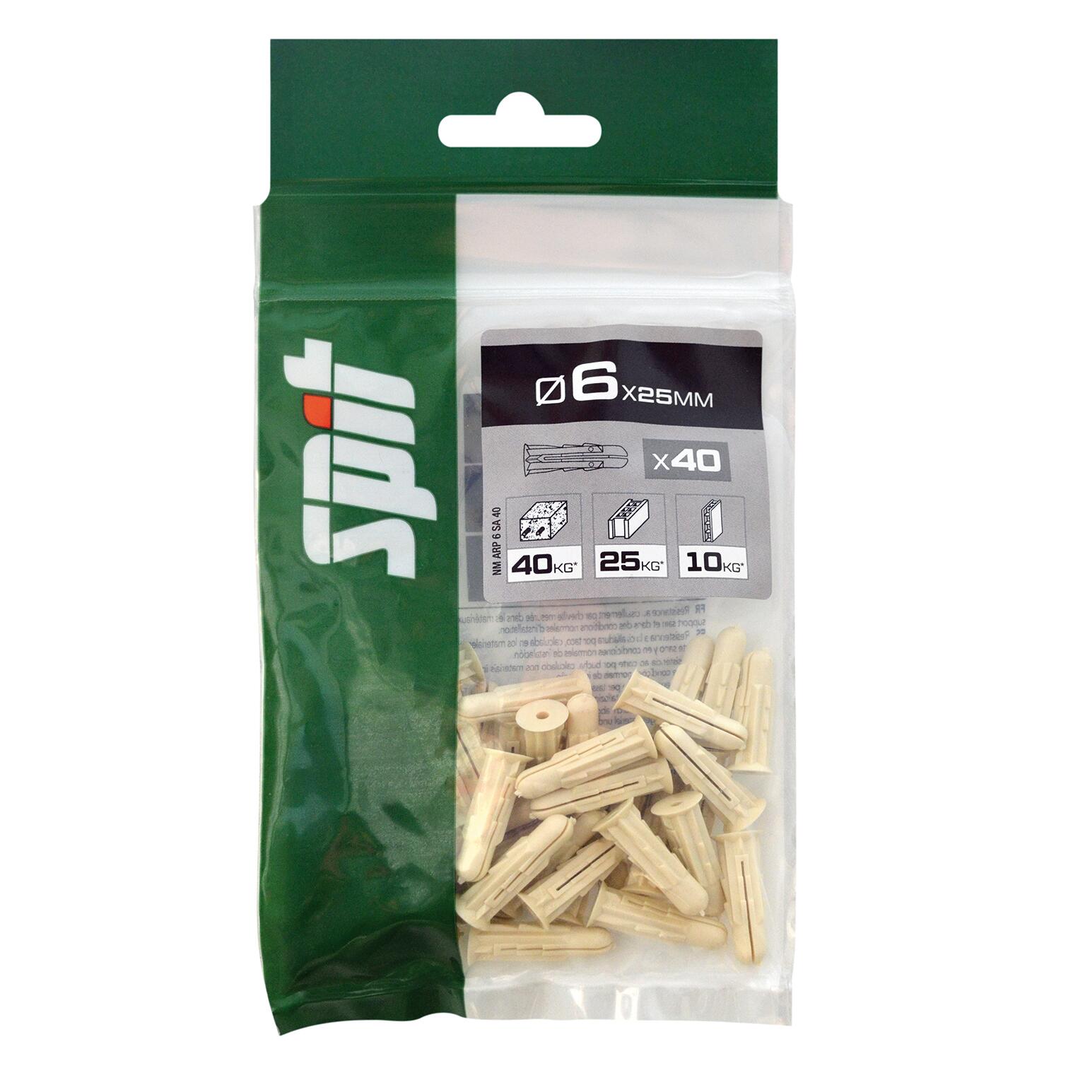 Cheville arpon multi-matériaux Diam.6 mm x 25 mm - SPIT (lot de 40) - 2