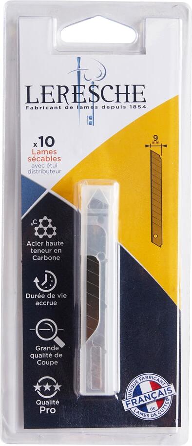 Lot de 10 lames sécables pour cutter 9 mm - LERESCHE - 3