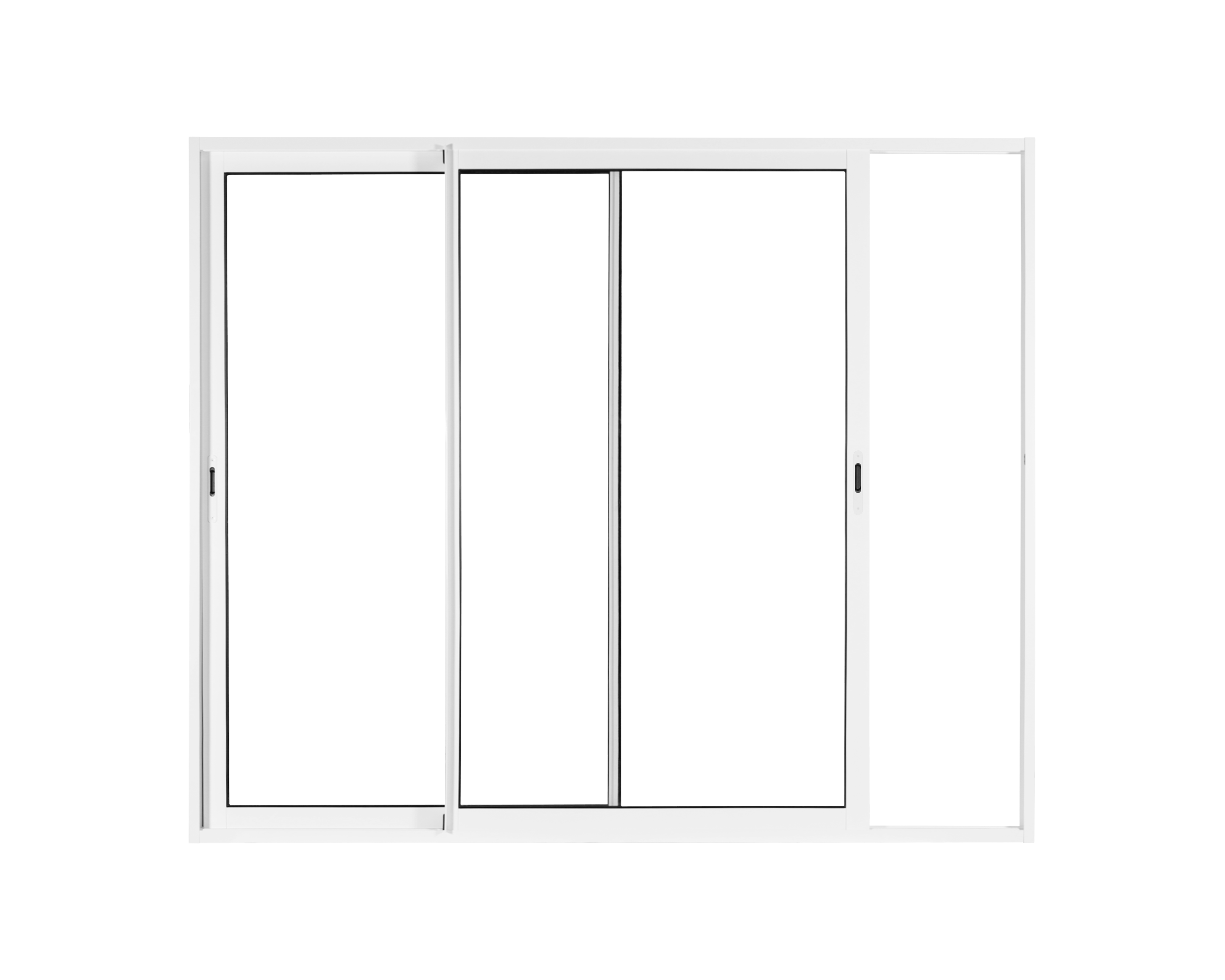 Baie coulissante aluminium H.215 x l.210 cm blanc - 9