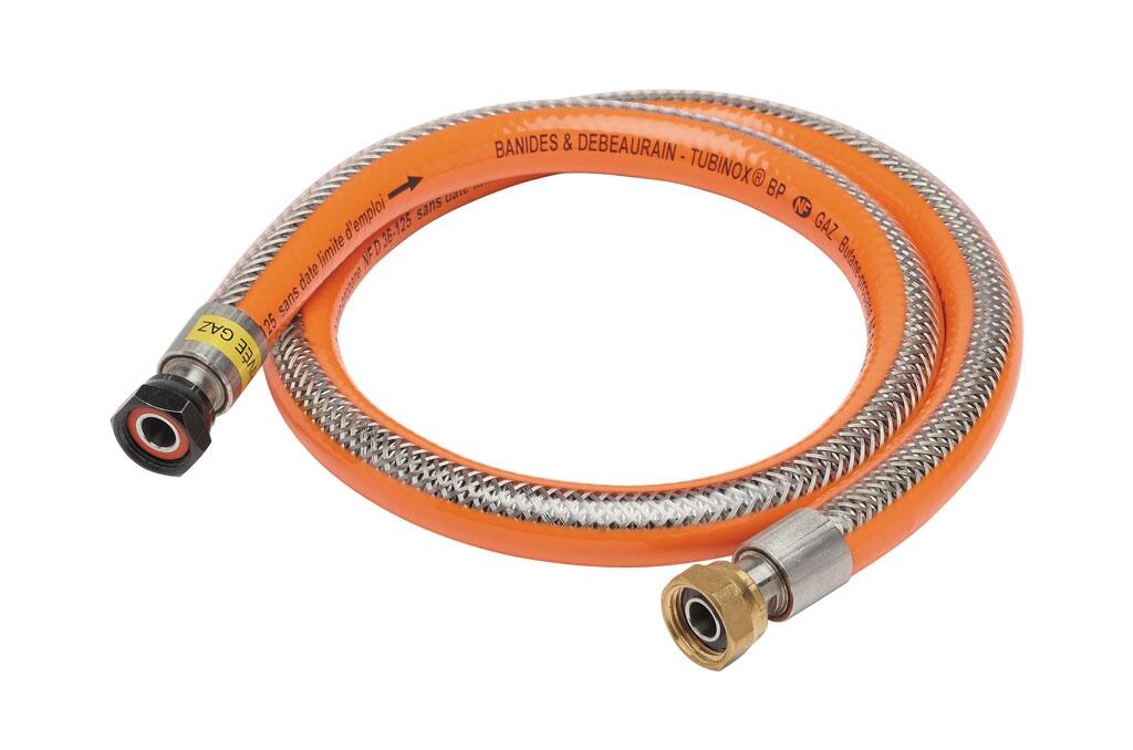 Tuyau flexible inox annelé 1 mètre Butane/Propane durée de vie illimitée BANIDES - 2