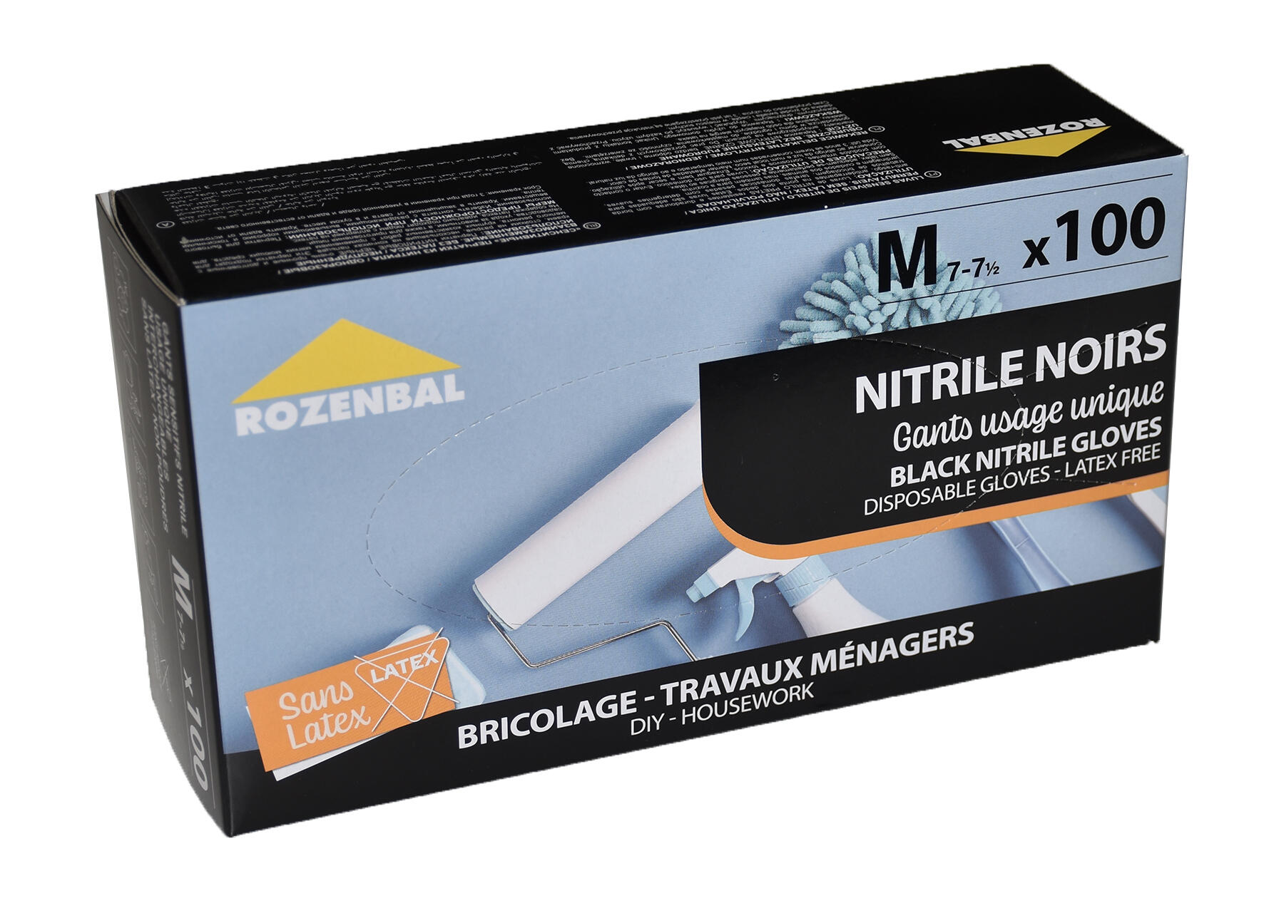 Gants de protection jetable en nitrile noir boîte de 100 - ROZENBAL - 2