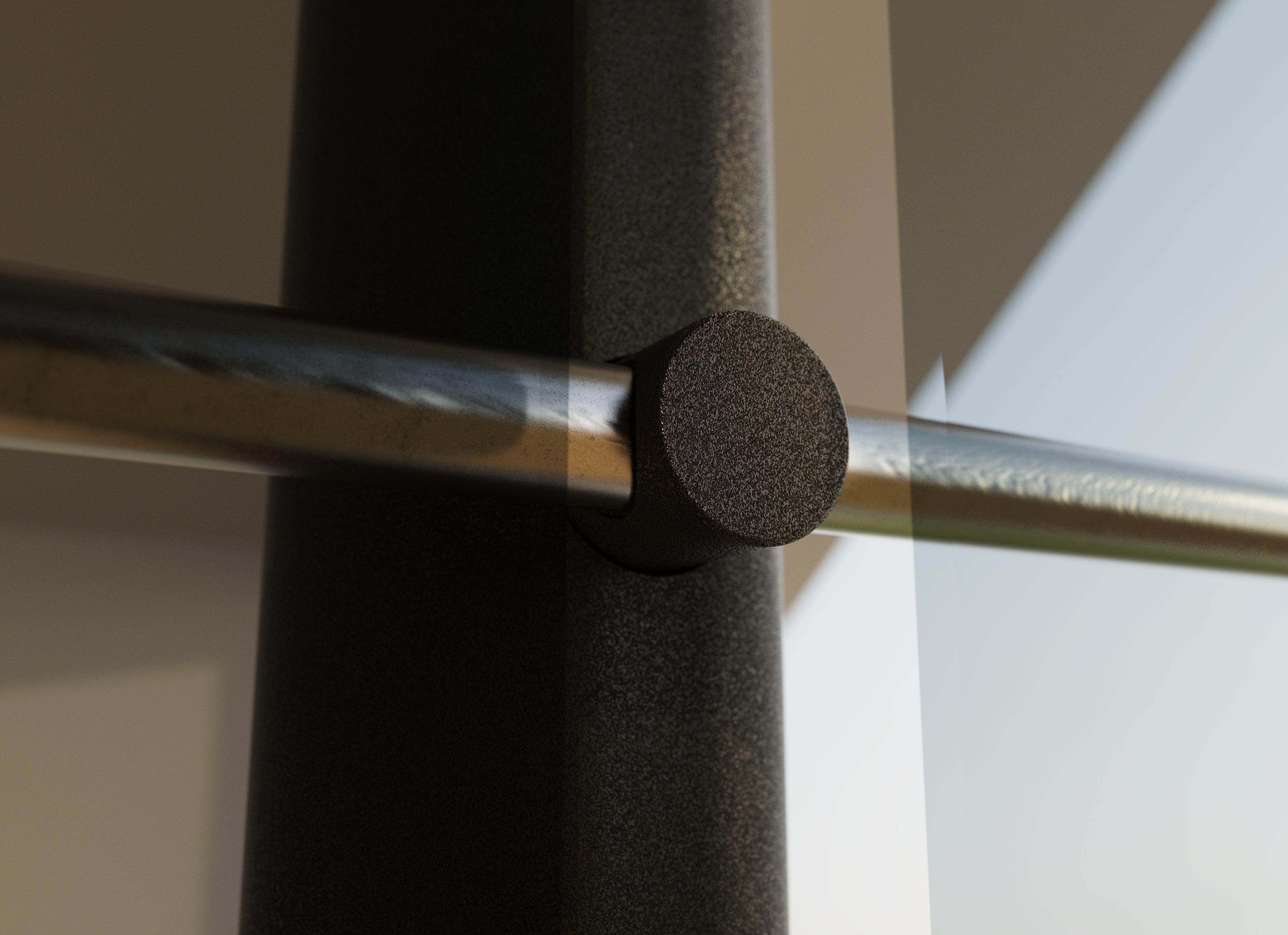 POTEAU ALU NOIR BALOXY A PLAT - 7