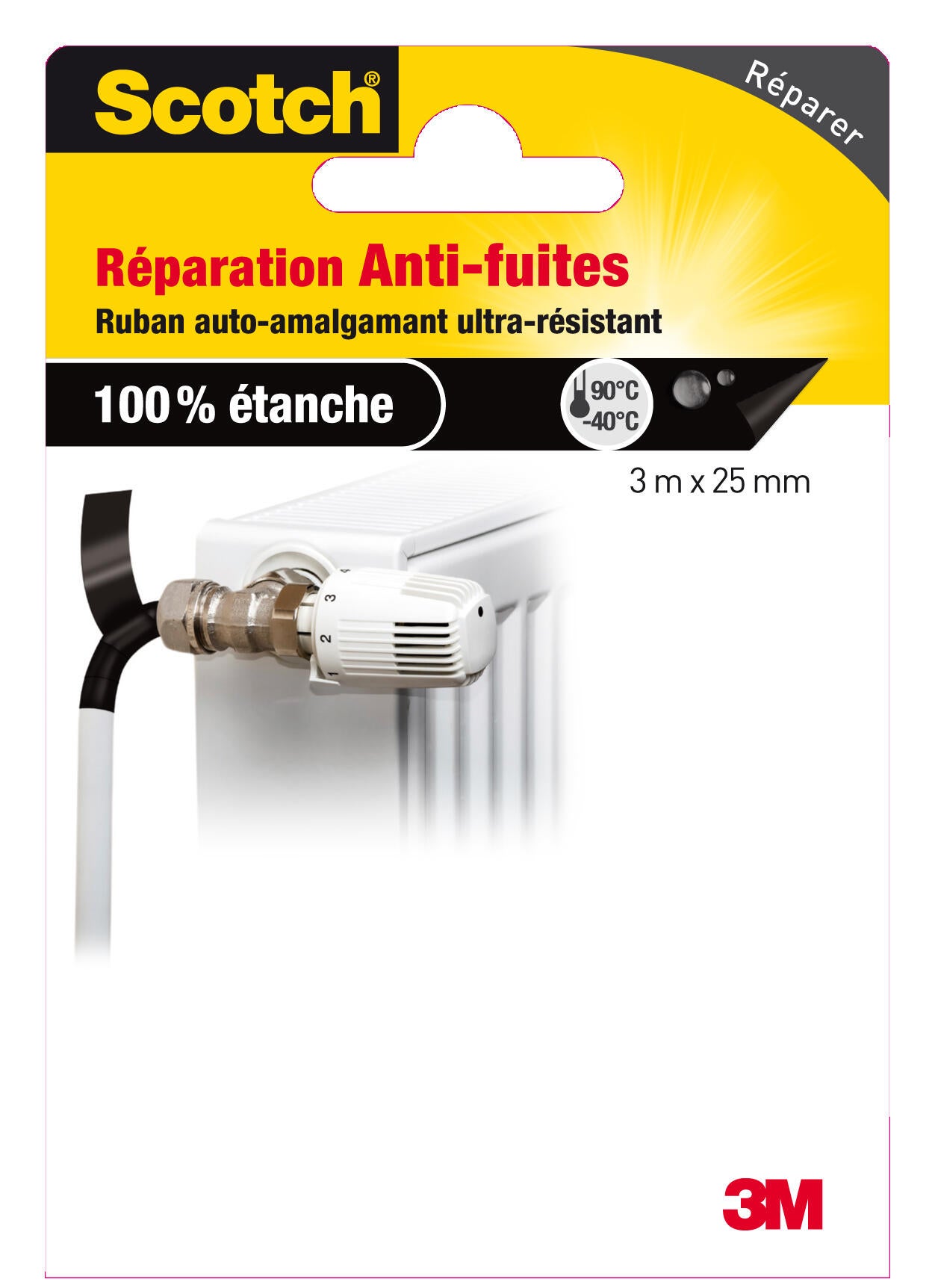 Ruban de réparation auto-amalgamant étanche en silicone 3 m x 25 mm - SCOTCH - 5