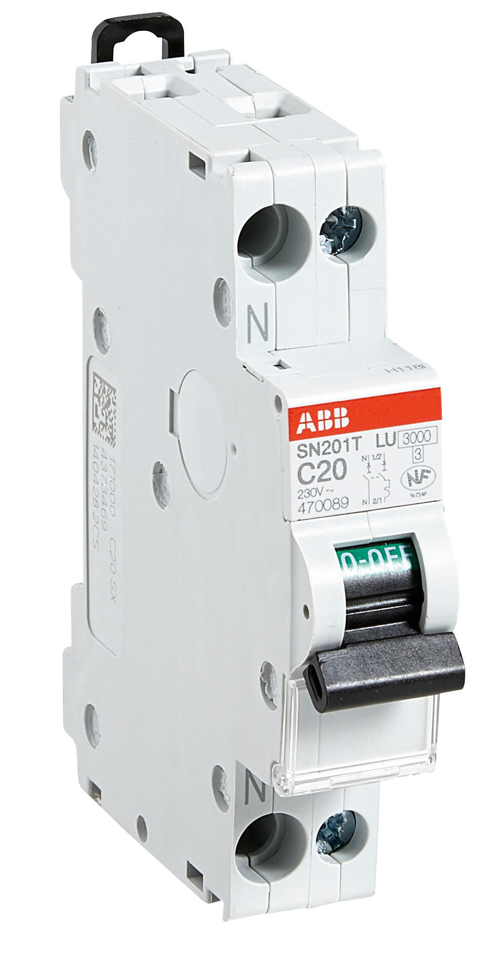 Disjoncteur Phase/Neutre 20A 3kA à Vis - ABB - 3