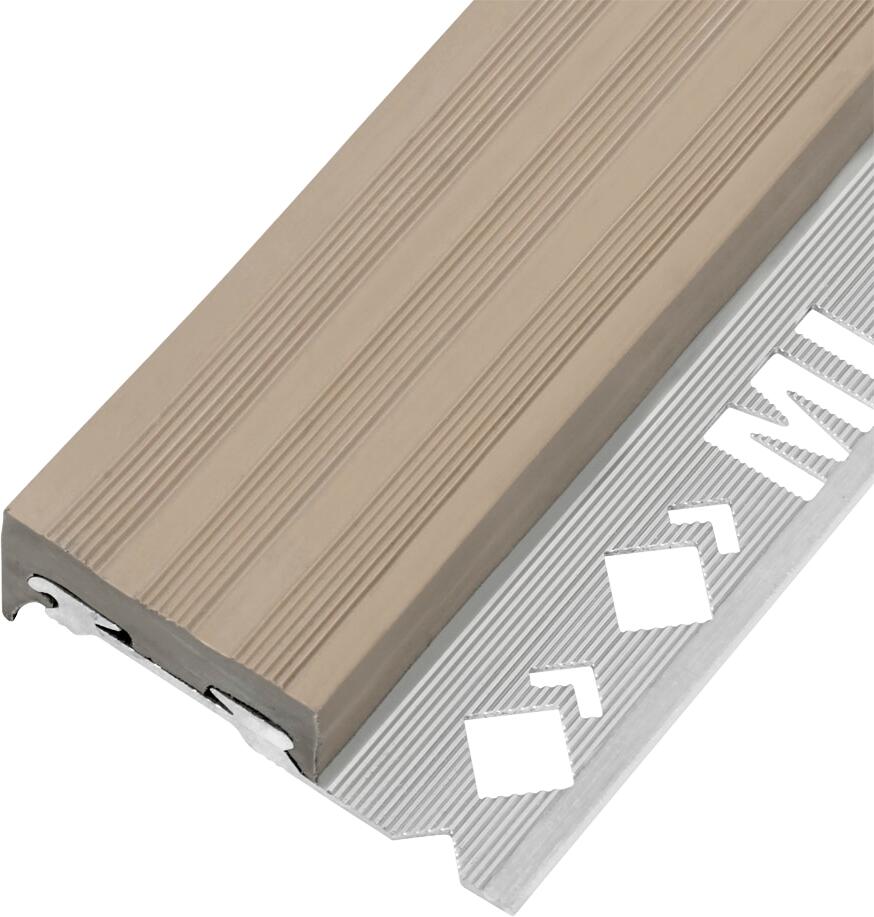 Nez de marche carrelage Ep.11 mm PVC beige L.2,50 m - 2