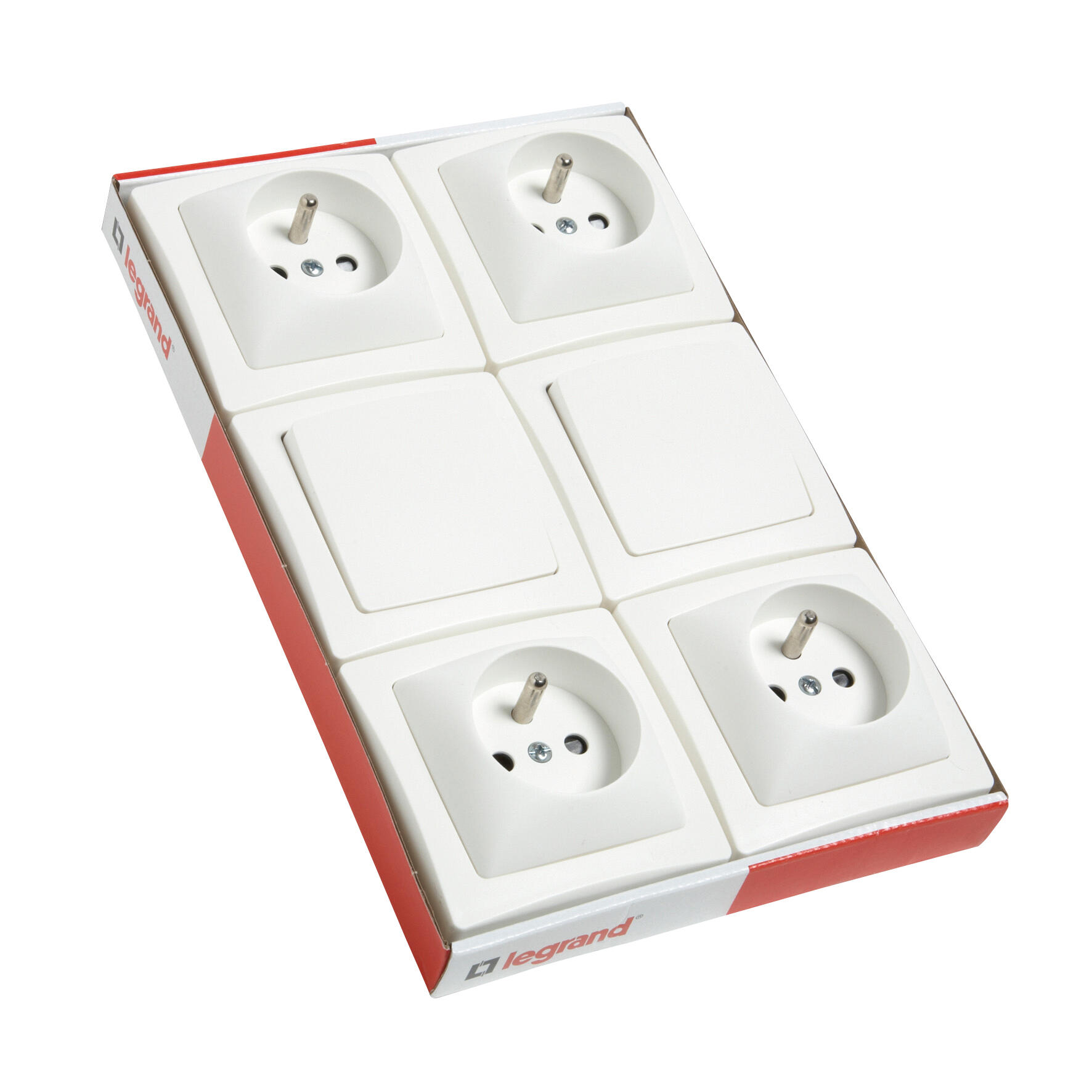 Double Plaque électrique Legrand Sagane Anis – Prise 2P+T Et Interrupteur, 82021, Occasion