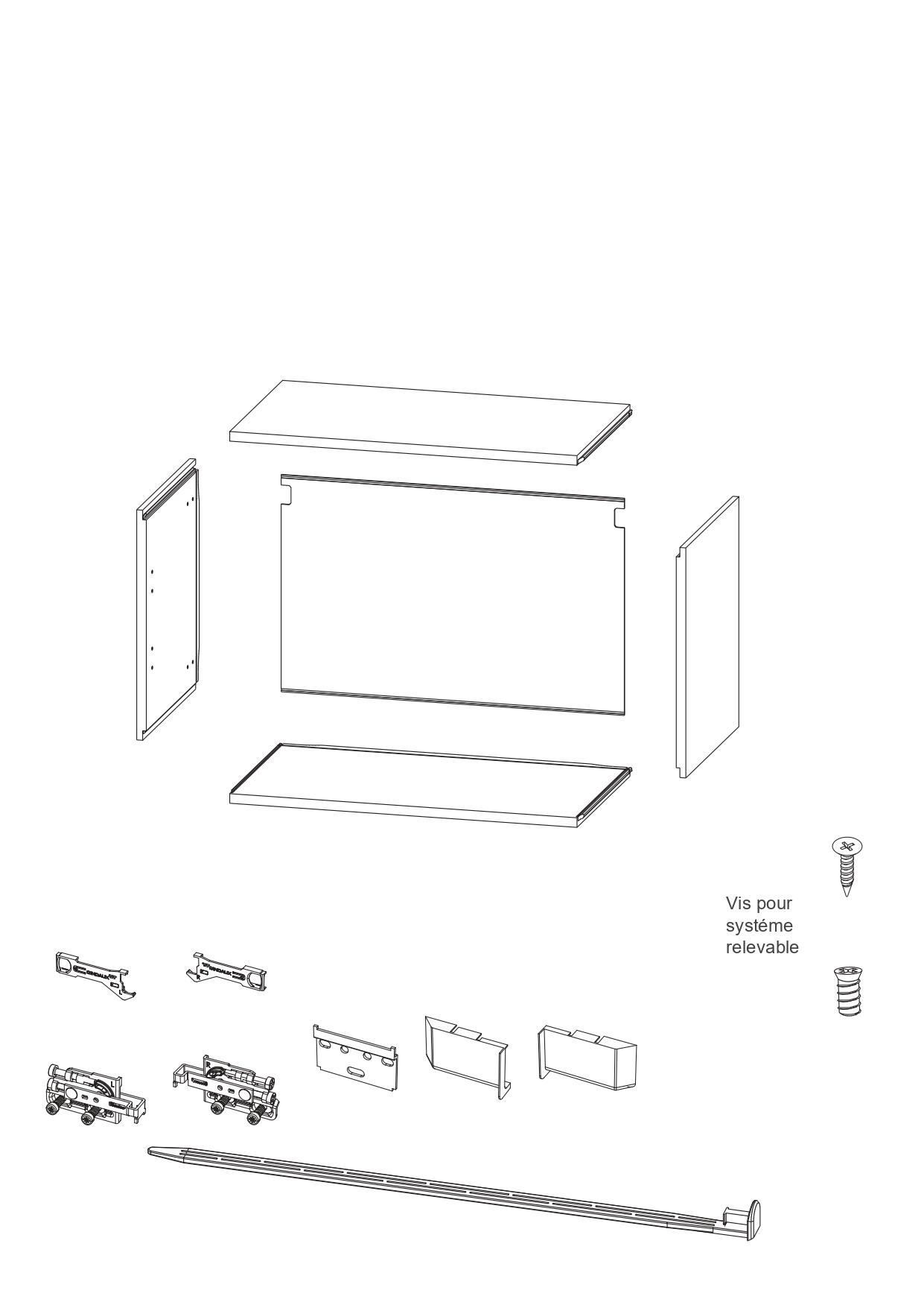 Caisson haut de cuisine l.90 x H.38,40 x P.33 cm Blanc - 3