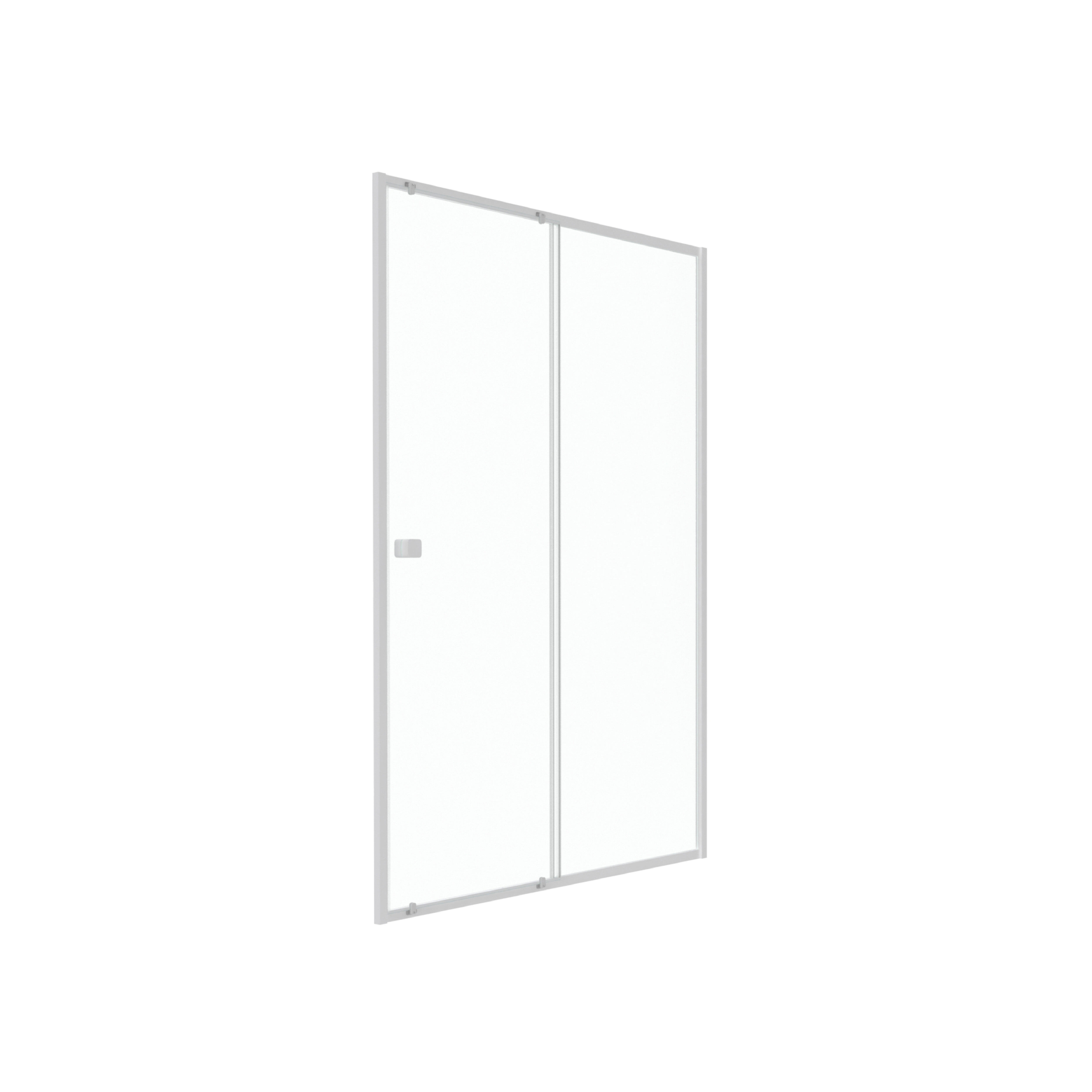 Paroi de douche coulissante blanche L.140 x H.185 cm verre trempé transparent Ep.5 mm - Spot - 3