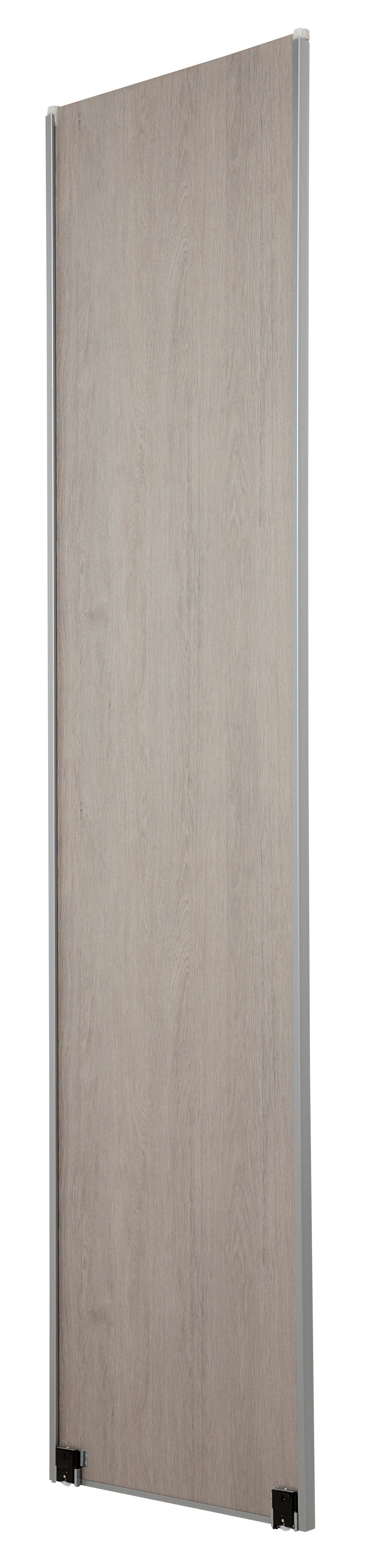 Porte de placard coulissante - 1 Vantail décor Chêne Cendré partitionné miroir 10x600x2500mm - 2