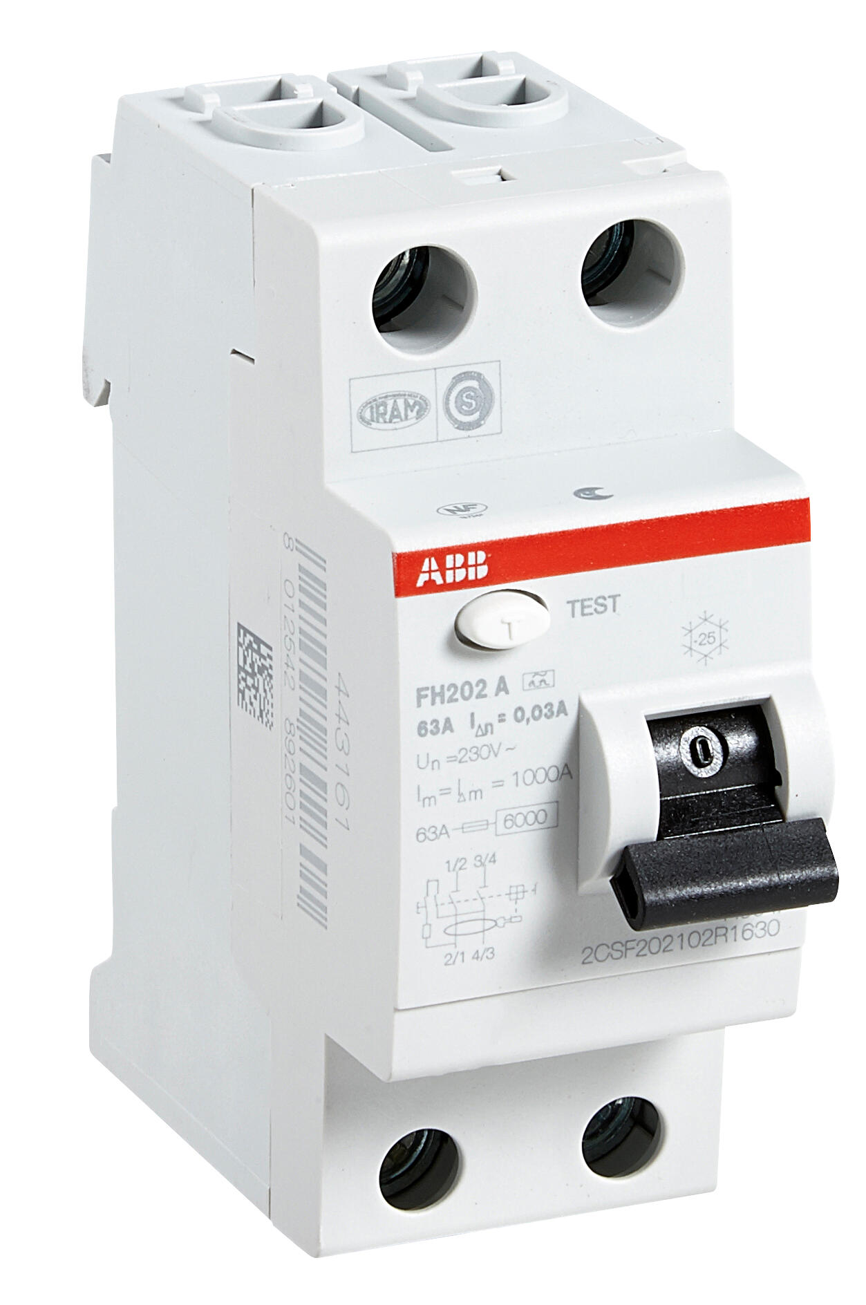 Interrupteur différentiel à vis 63a 30ma type A - ABB  - 2
