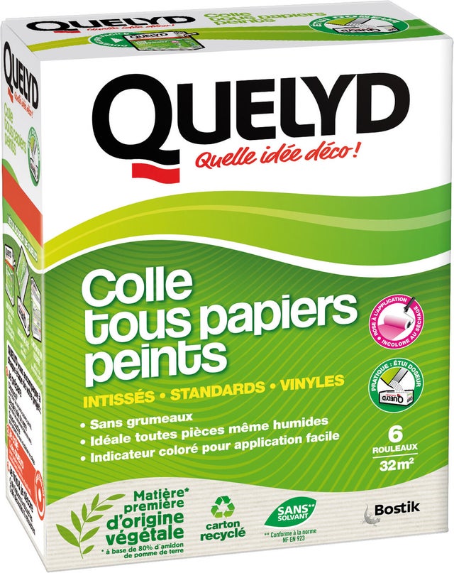 Colle tous papiers peints indicateur de couleur en poudre 300 g - QUELYD