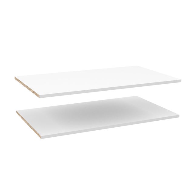 Lot de 2 étagères pour  caisson bas 90 cm Blanc