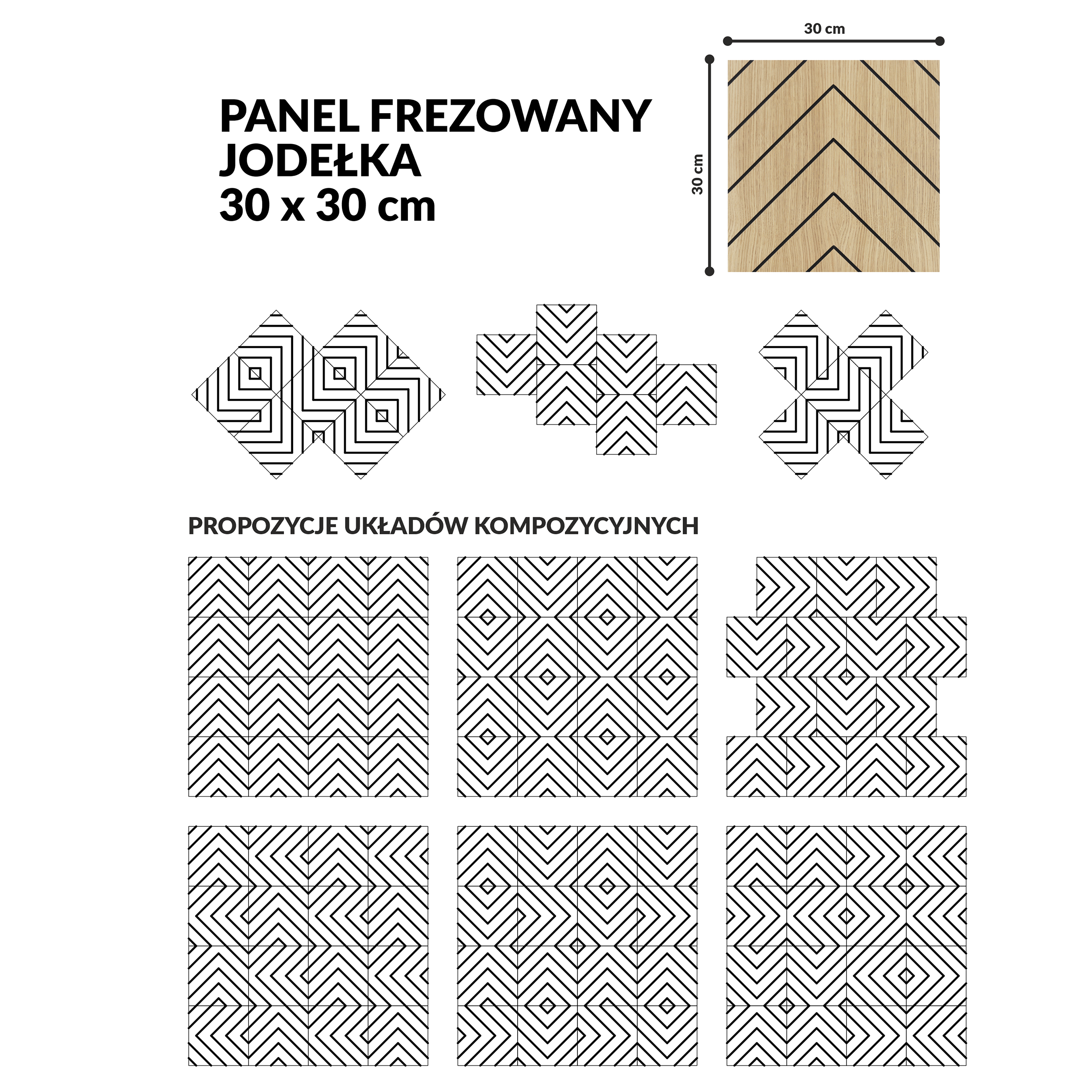 Panele ścienne MDF frezowane Jodełka 30x30 cm - 5