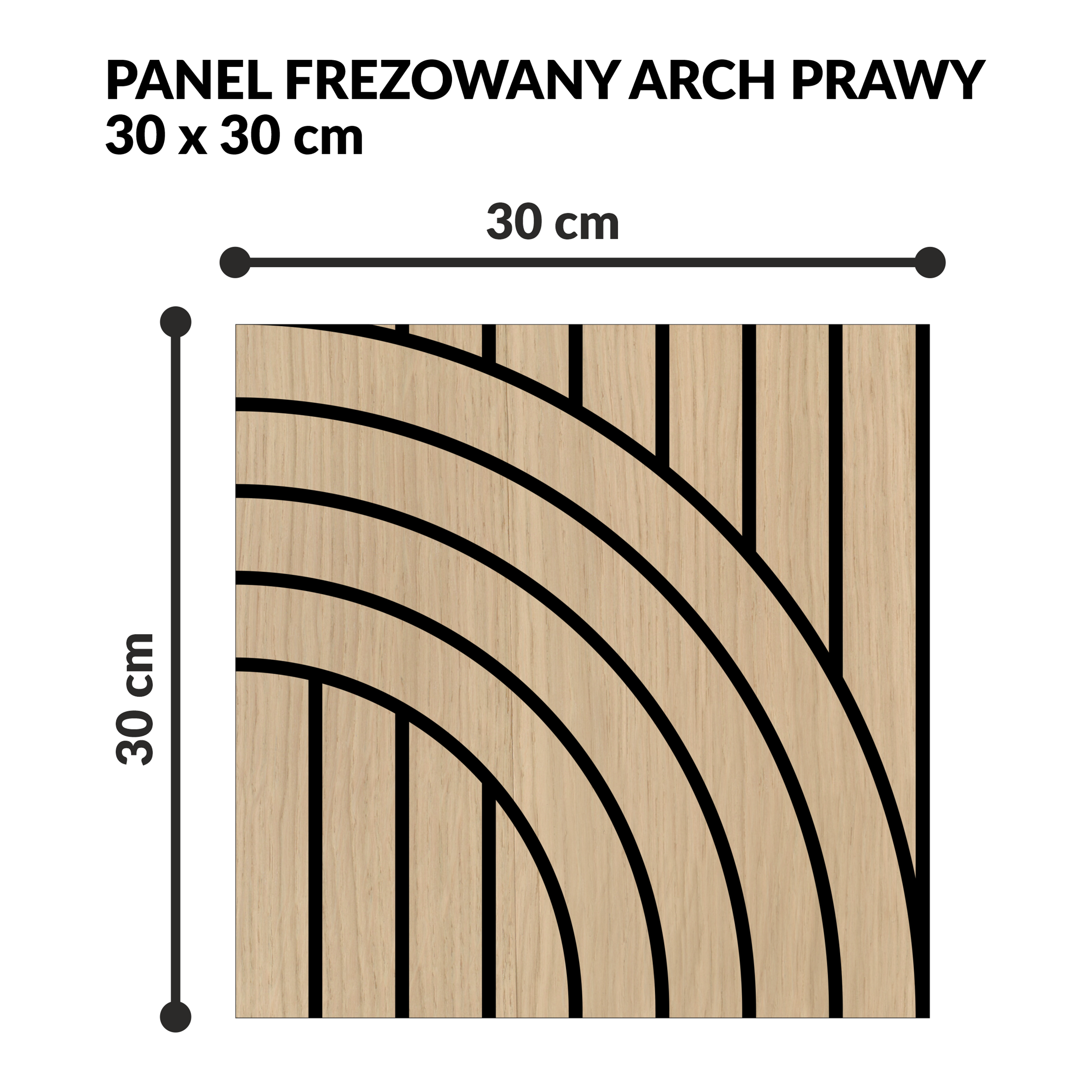 Panel ścienny MDF frezowany Arch prawy 30x30 cm - 3