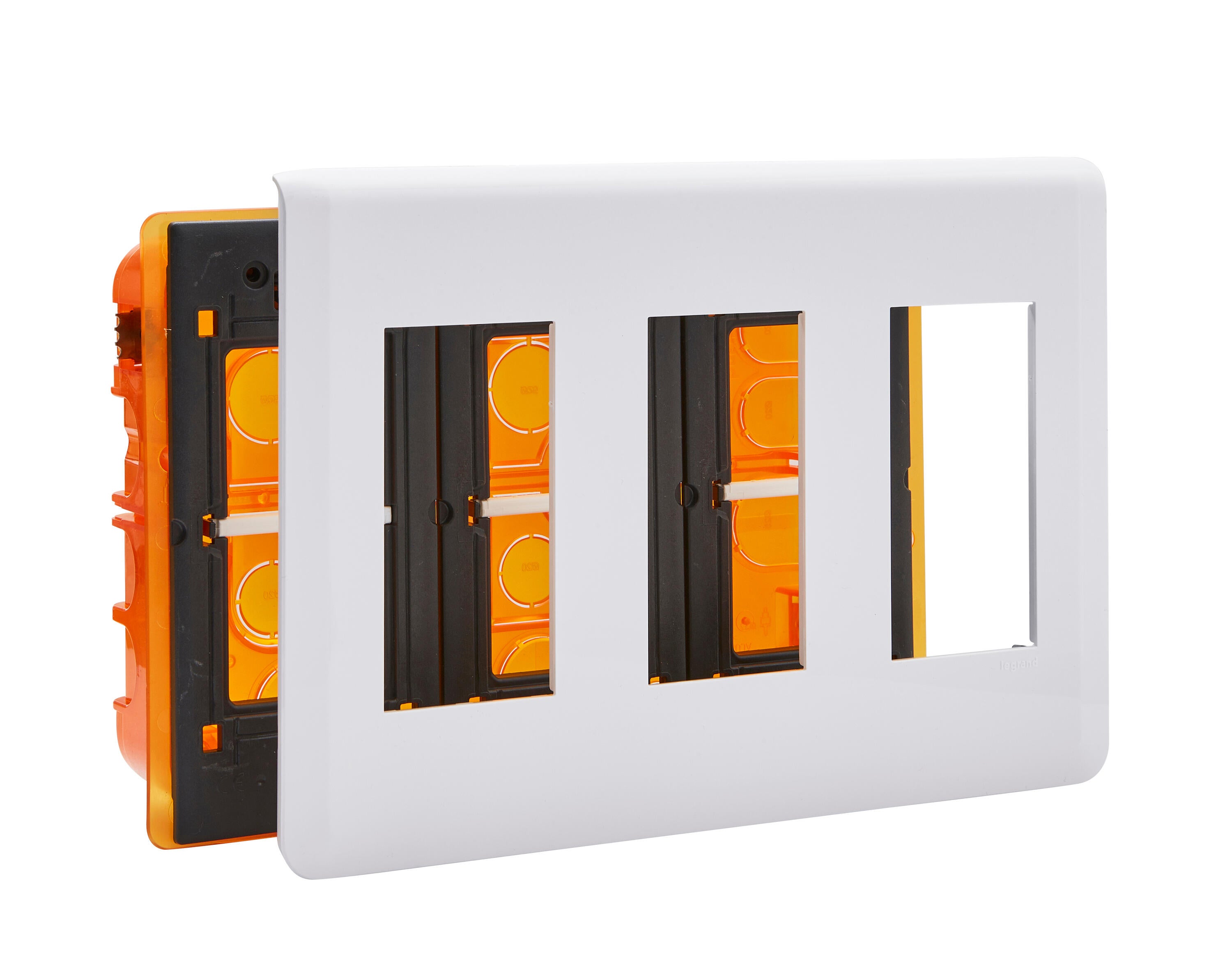 Kit poste de travail encastré 3 x 4 modules blanc Mosaïc - LEGRAND - 2