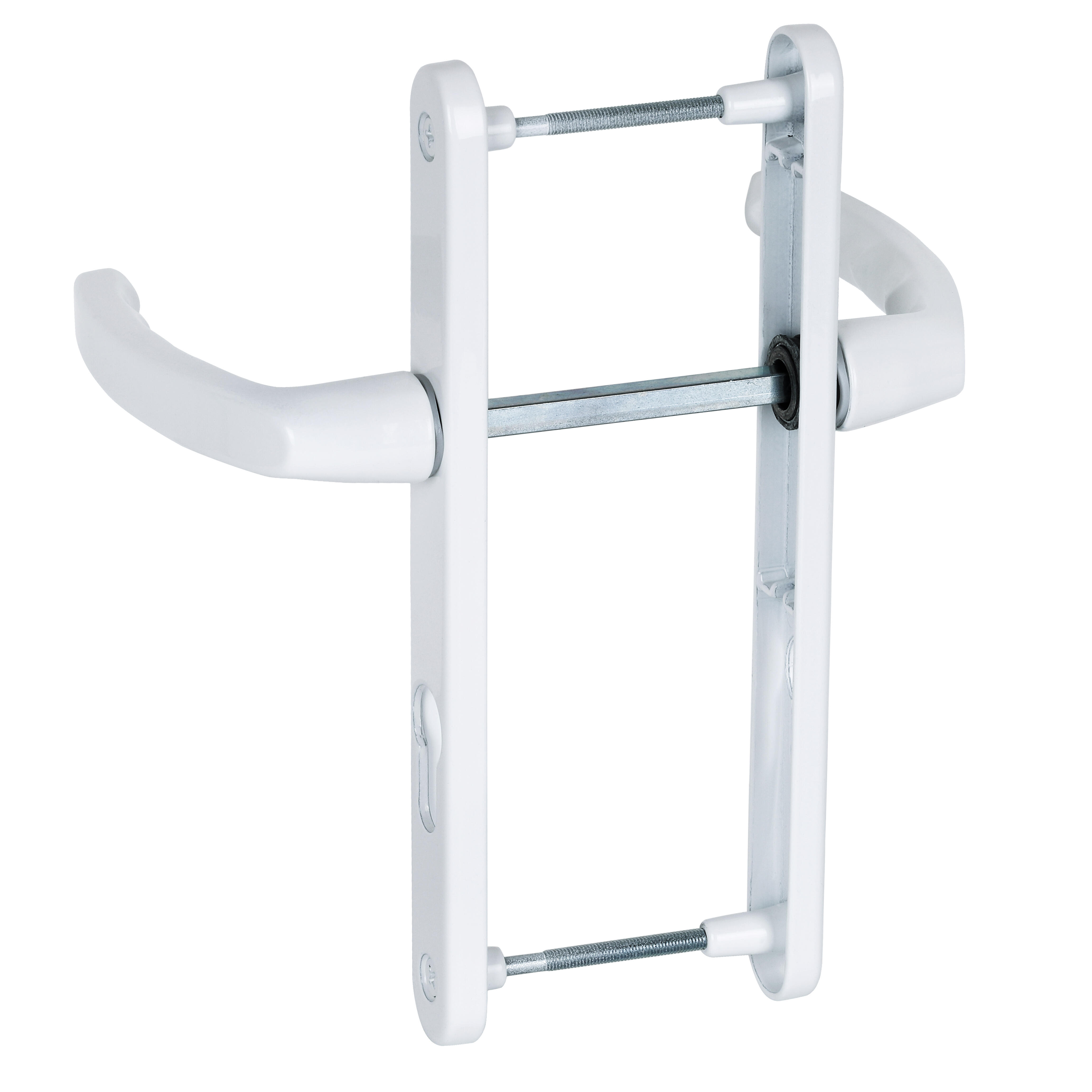 Poignée de porte sur plaque blanche entraxe 195 mm Clé en I BEVERLY x2 - 3