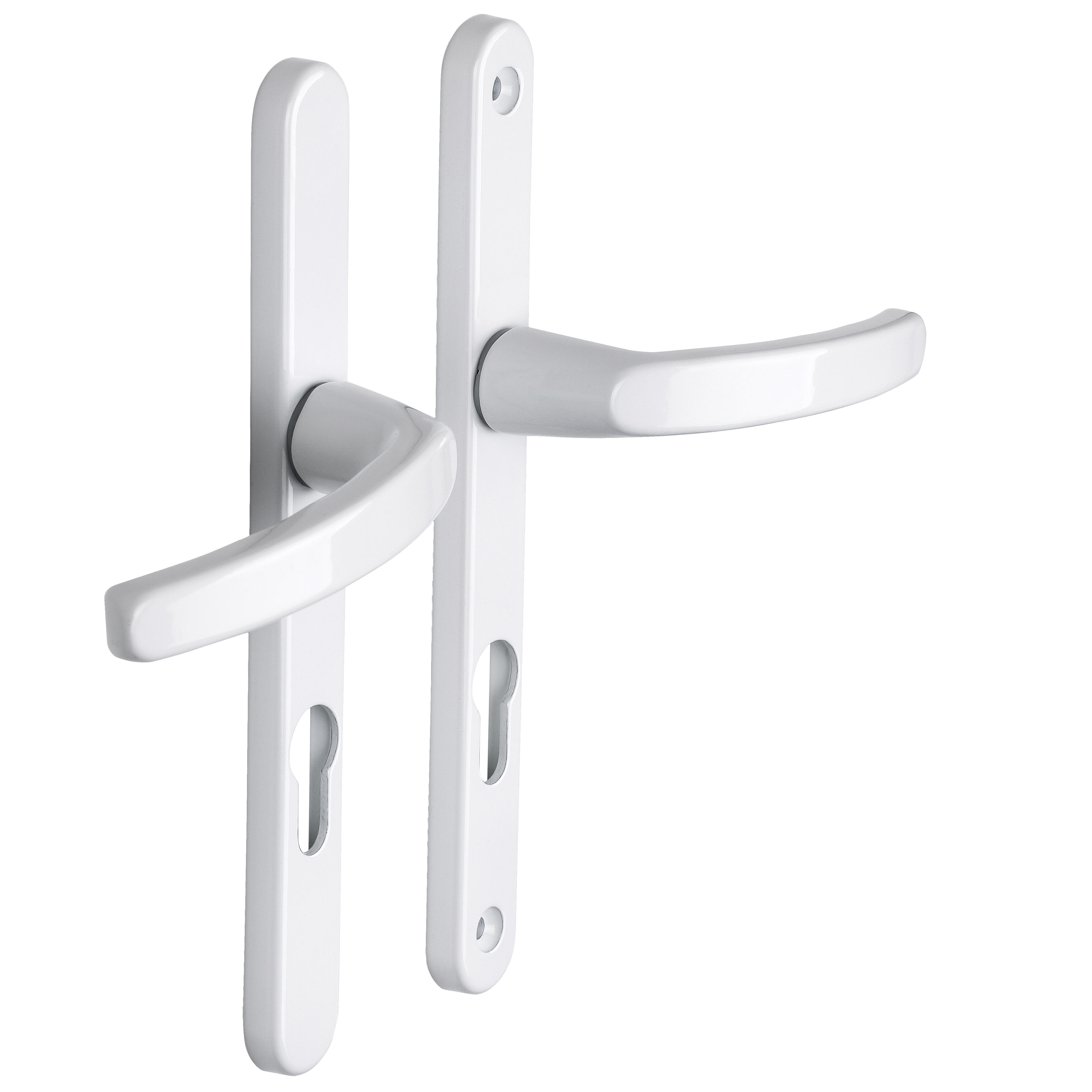 Poignée de porte sur plaque blanche entraxe 195 mm Clé en I BEVERLY x2 - 5