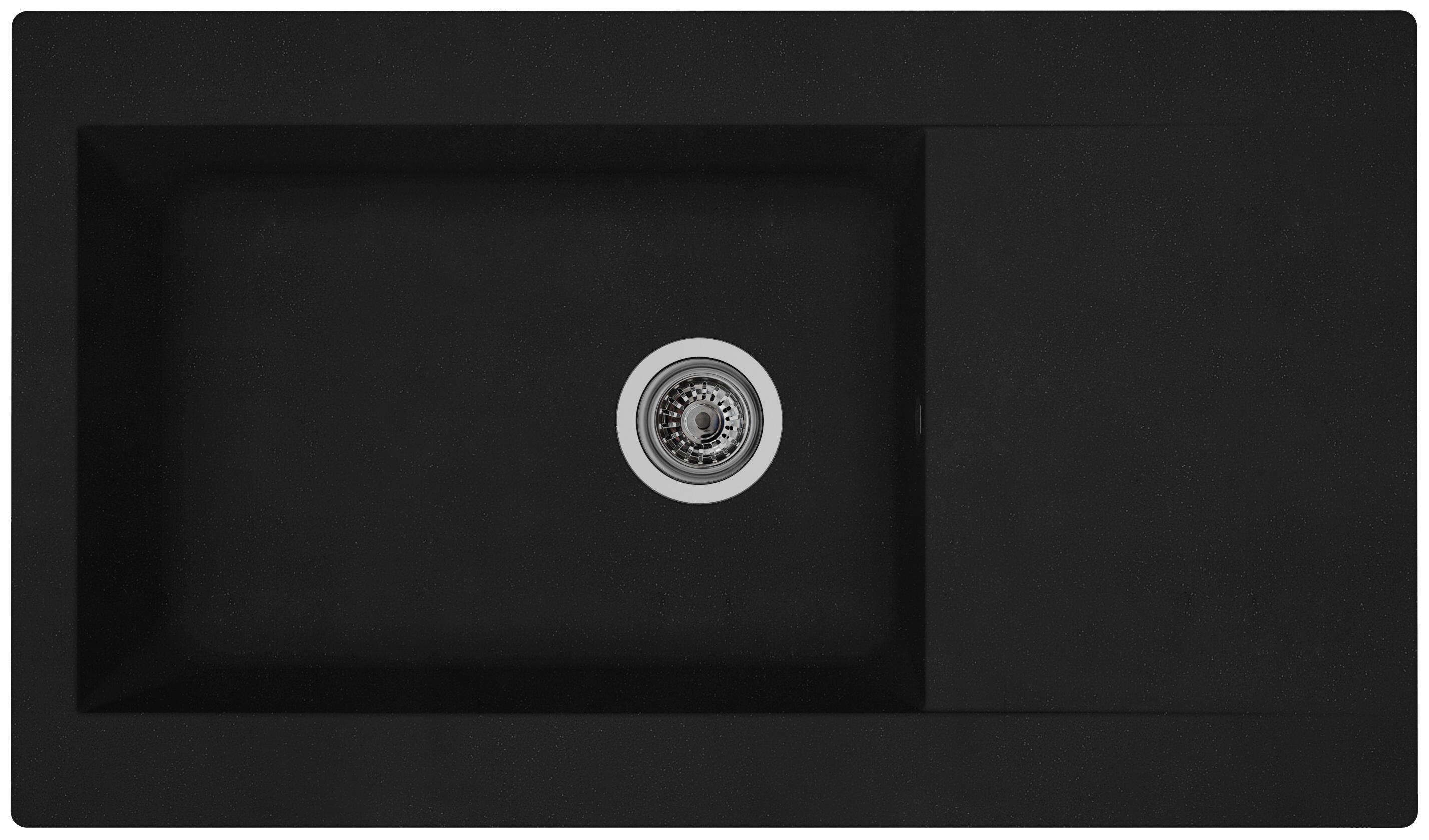 Evier à encastrer noir 1 cuve en Résine - 