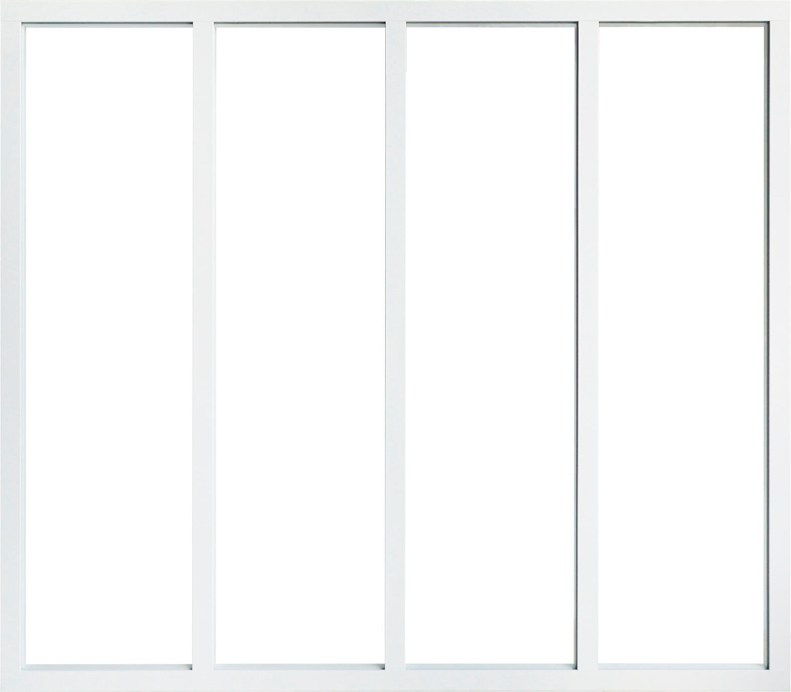 Verrière atelier aluminium fixe, 4 vitrages inclus H.108 x l.123,20 cm blanc sablé - 6