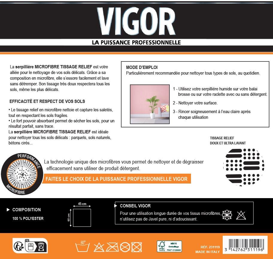 Serpillière microfibre sols délicats 45 x 65 cm - VIGOR - 4