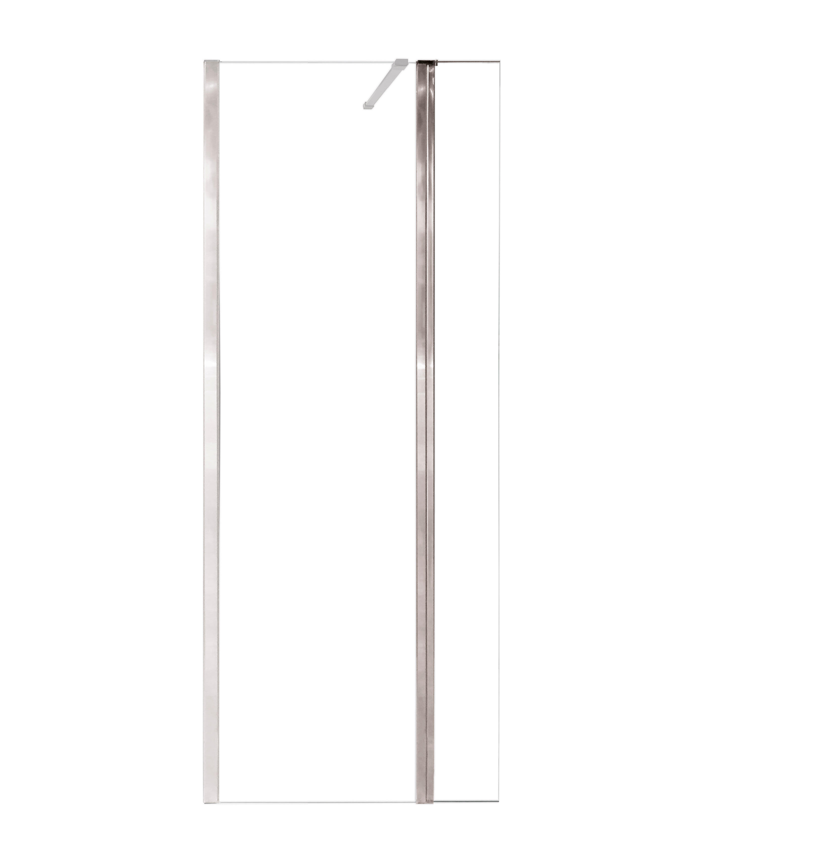 Déflecteur de douche pivotant chromé L.25 x H.200 cm verre trempé transparent Ep.8 mm - Antibes - 2