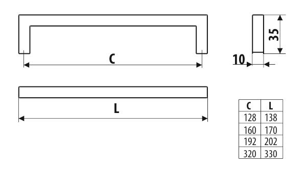 Poignée acier inoxydable entraxe 192 mm - UU86 - 3
