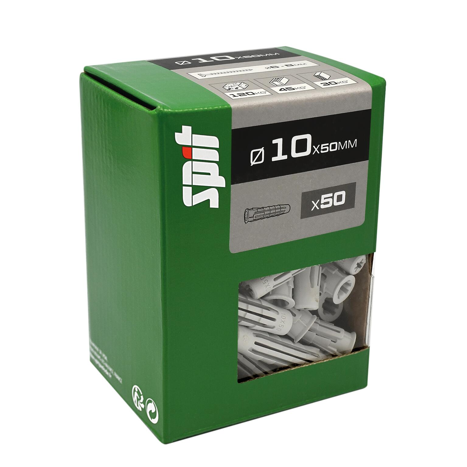 Cheville nylon multi-matériaux Diam.10 mm x 50 mm - SPIT Pro6 (lot de 50) - 2