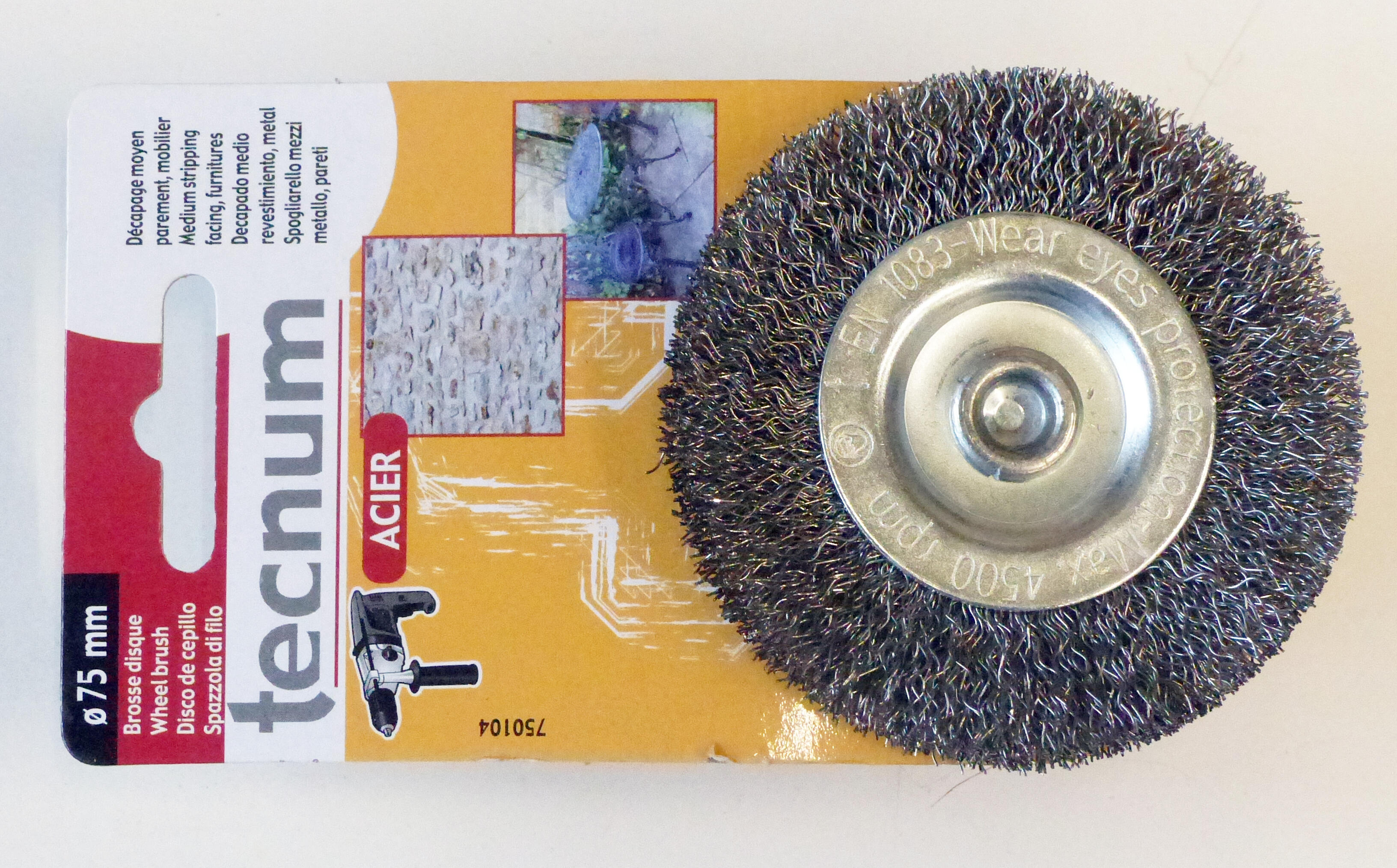 Brosse acier pour perceuse disque Diam.75 mm 750104 TECNUM - FARTOOLS - 4