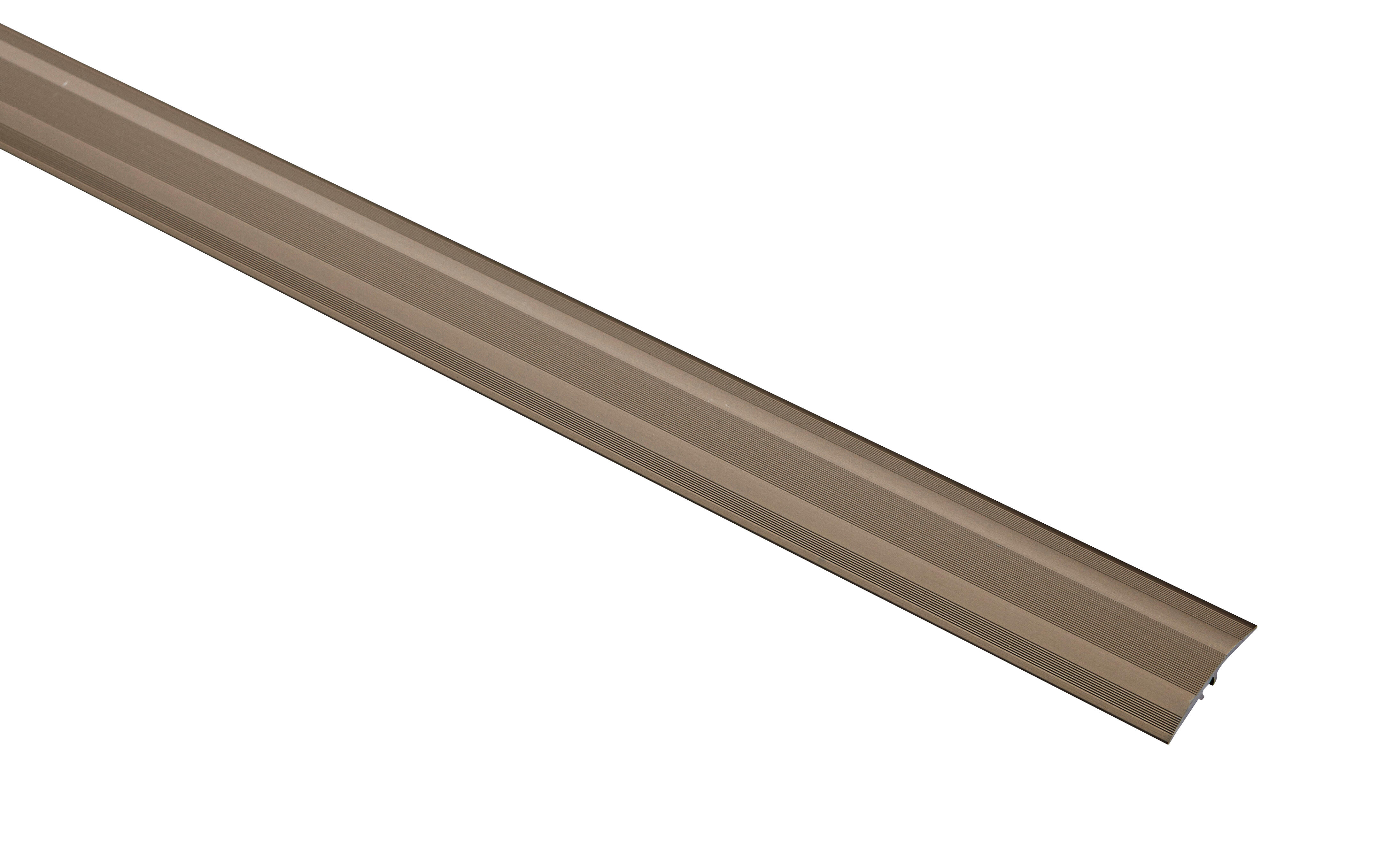 Barre de seuil aluminium titanium strié à visser L.93 x l.4,10 cm  - 6