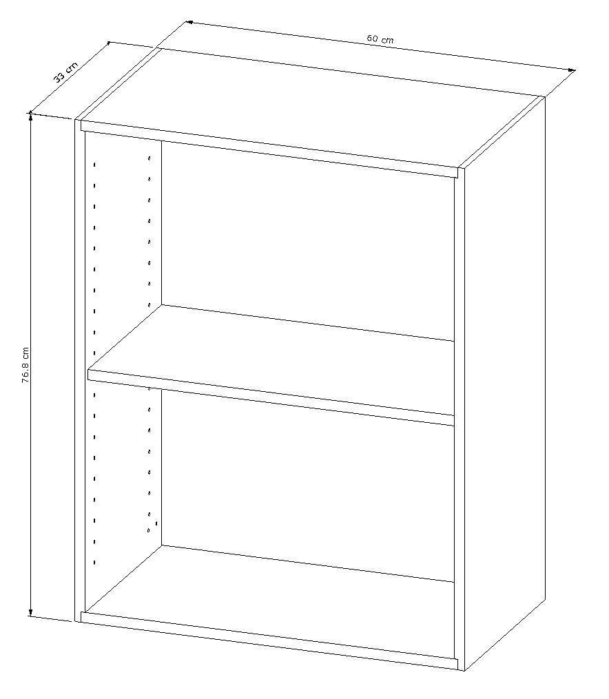 Caisson haut de cuisine l.60 x H.76,80 x P.33 cm Gris - 3